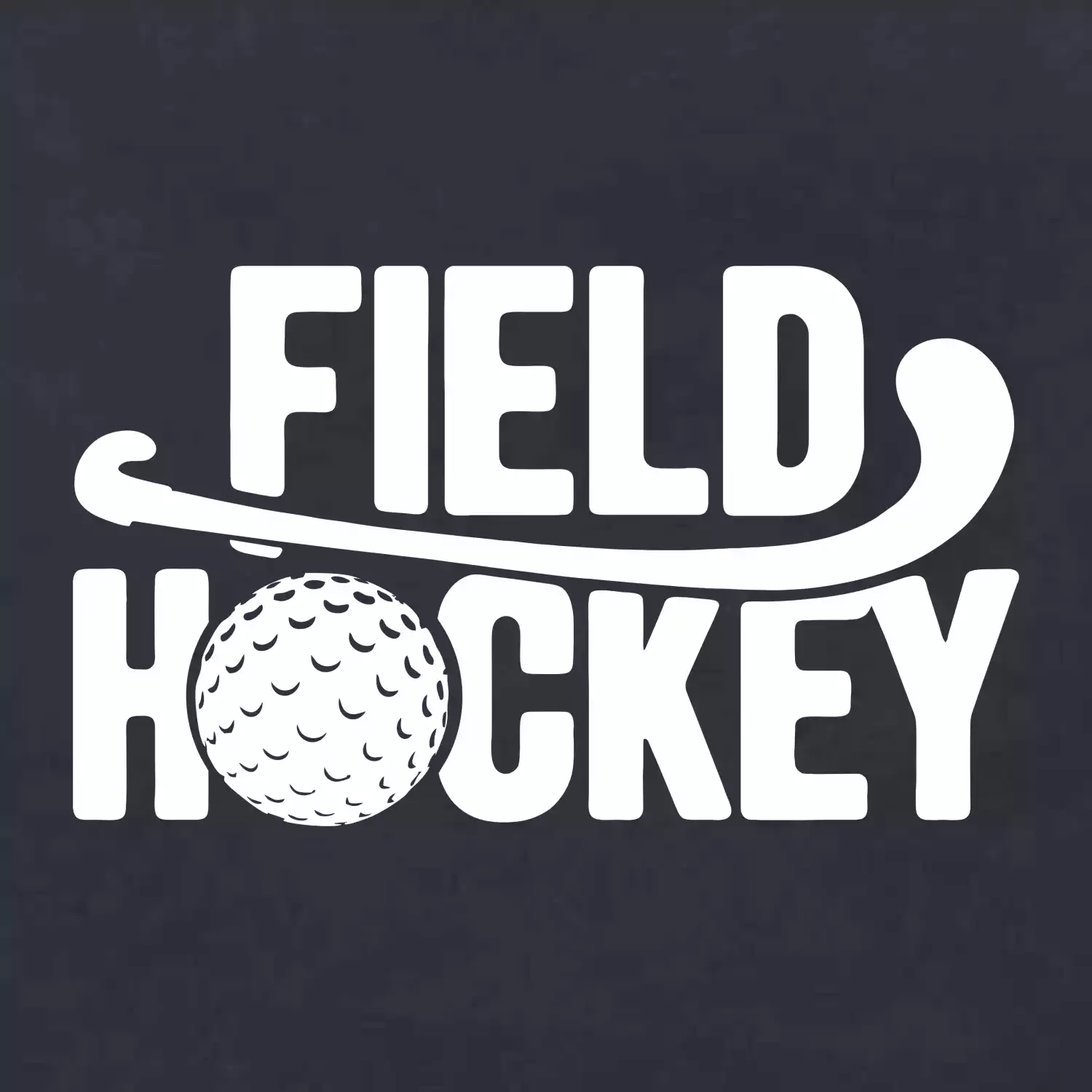 Field hockey míček a nápis