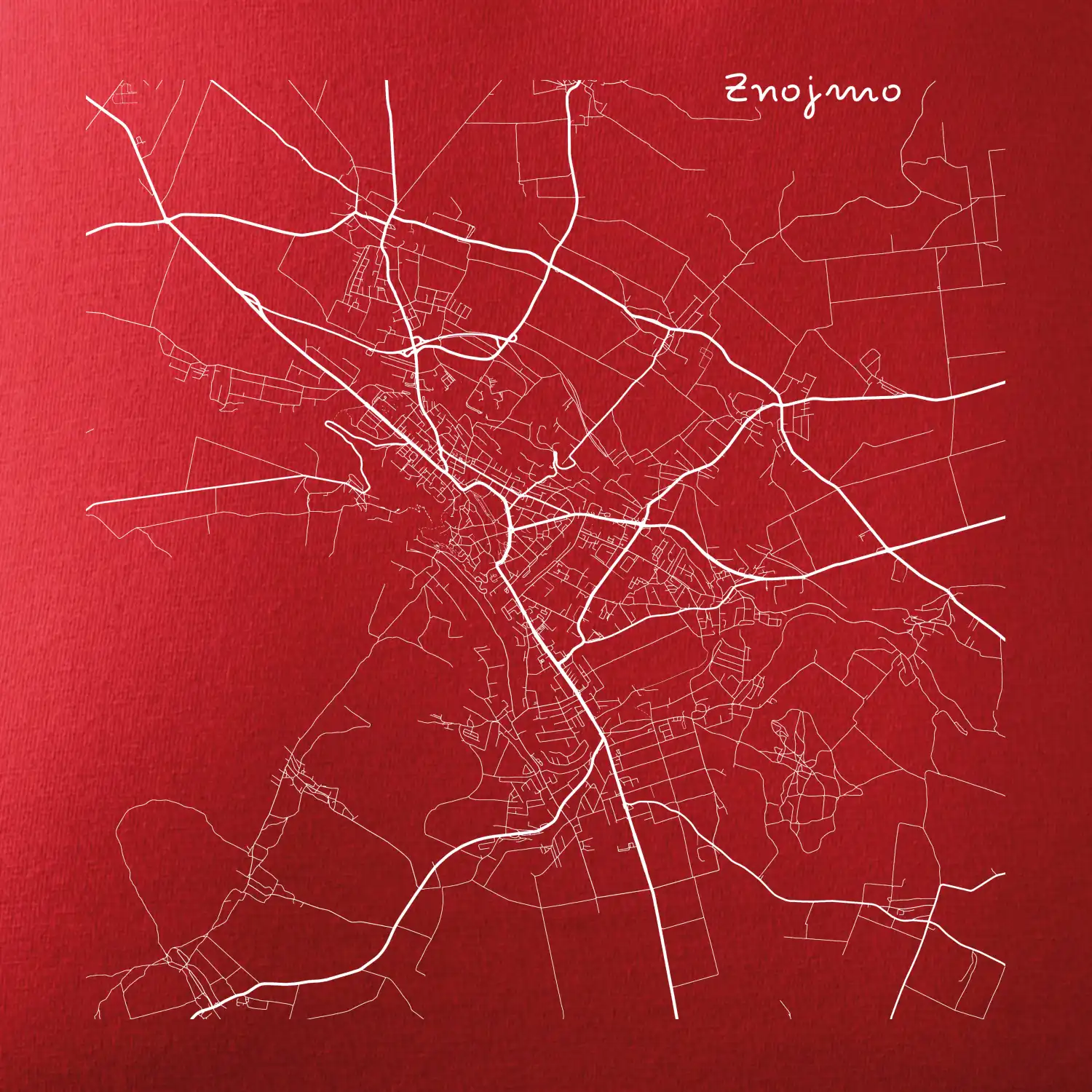 Černobílá mapa Znojmo