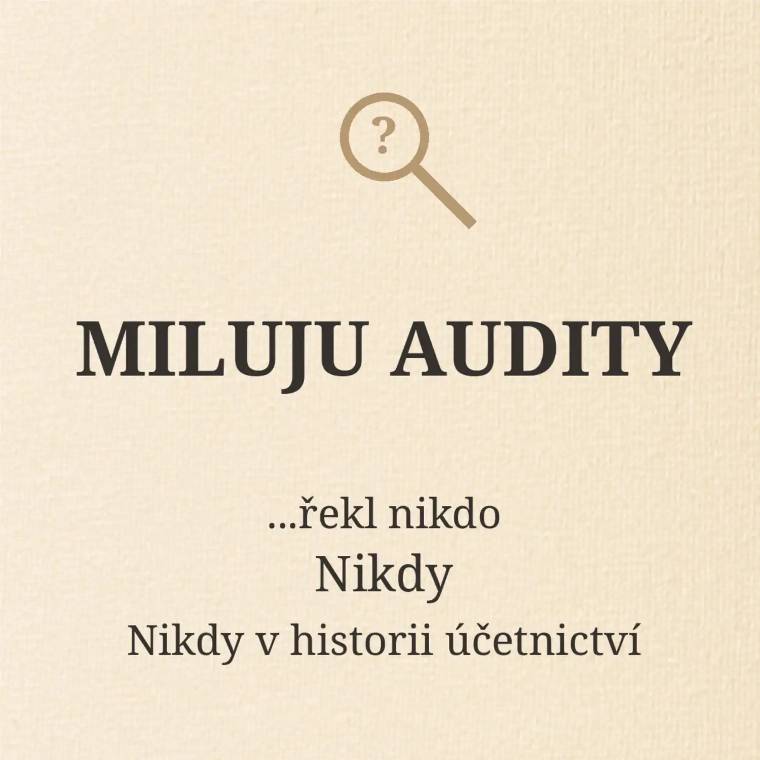 Miluju audity řekl nikdo nikdy
