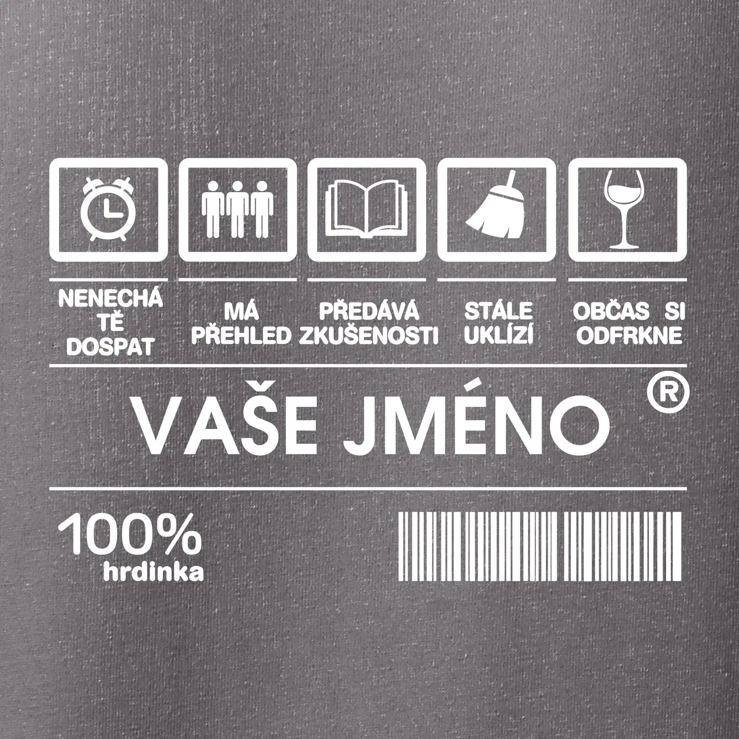 Vaše jméno - čárový kód