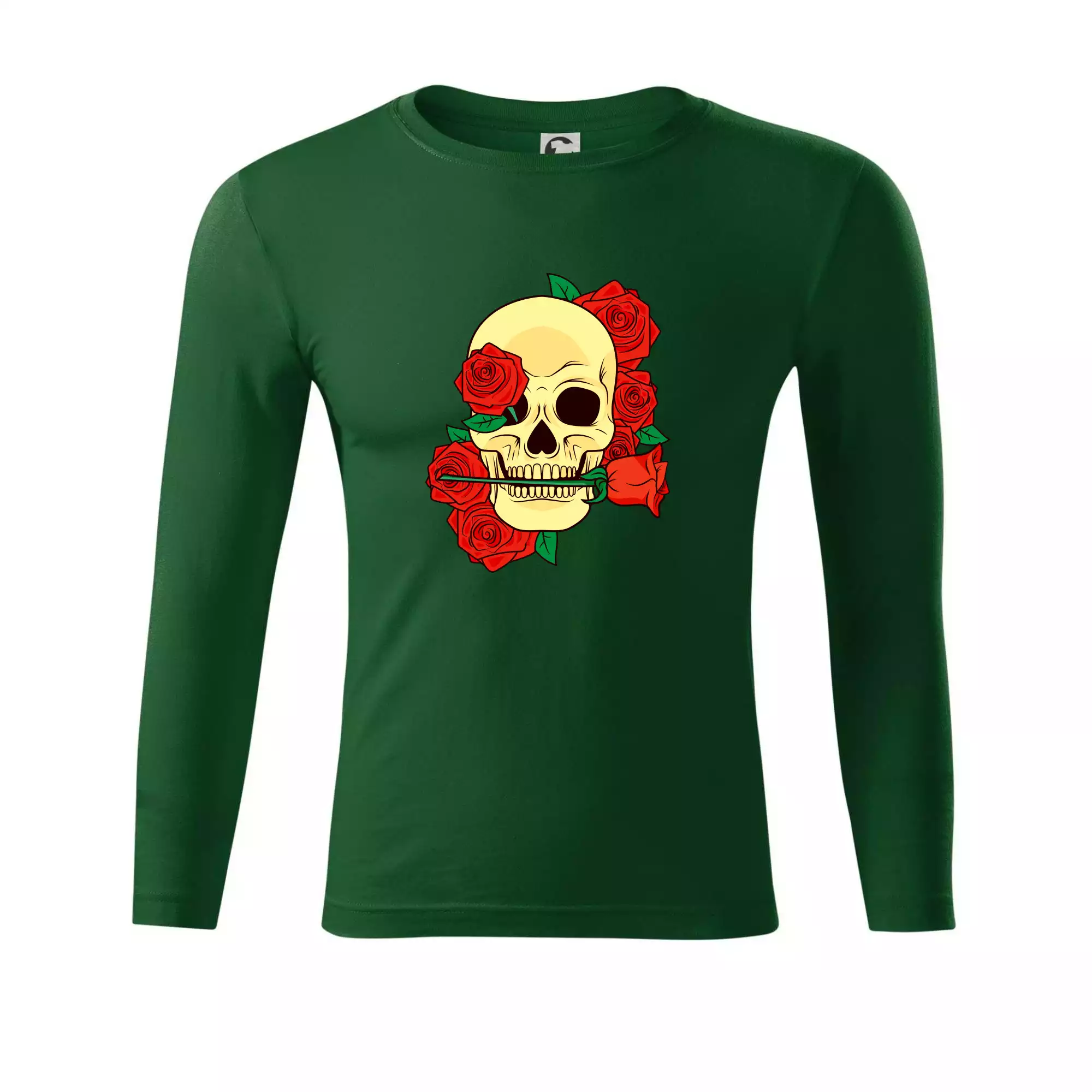 Lebka držící růži