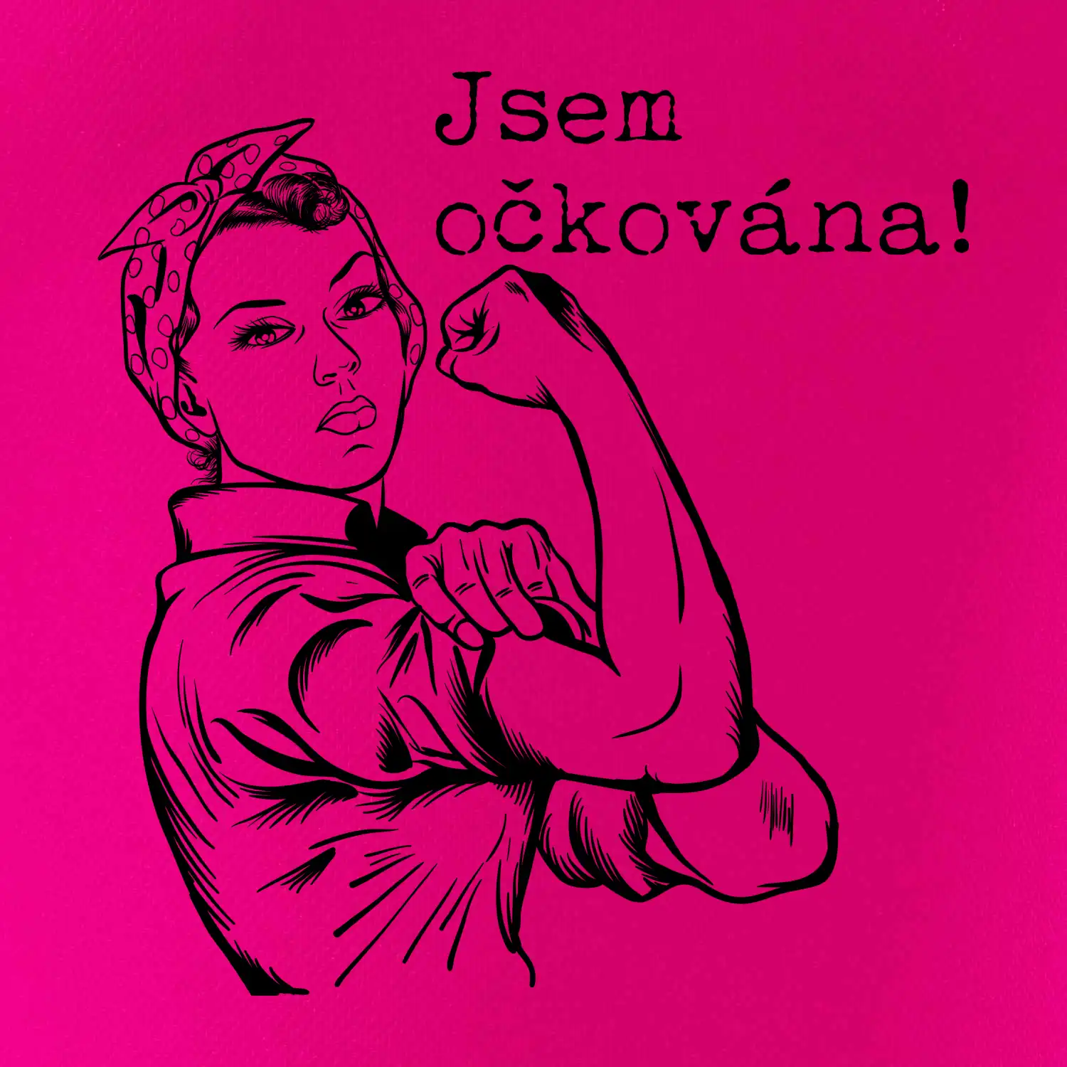 Jsem očkována - černě
