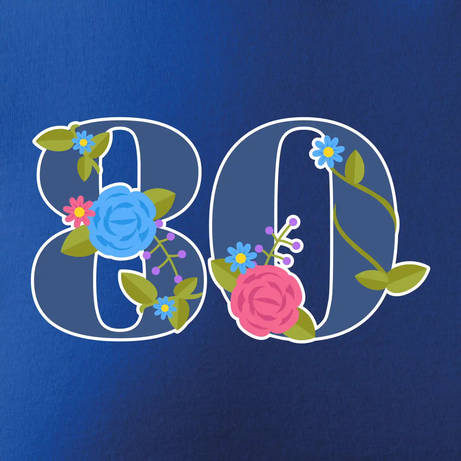 Květinové číslo kreslené - 80