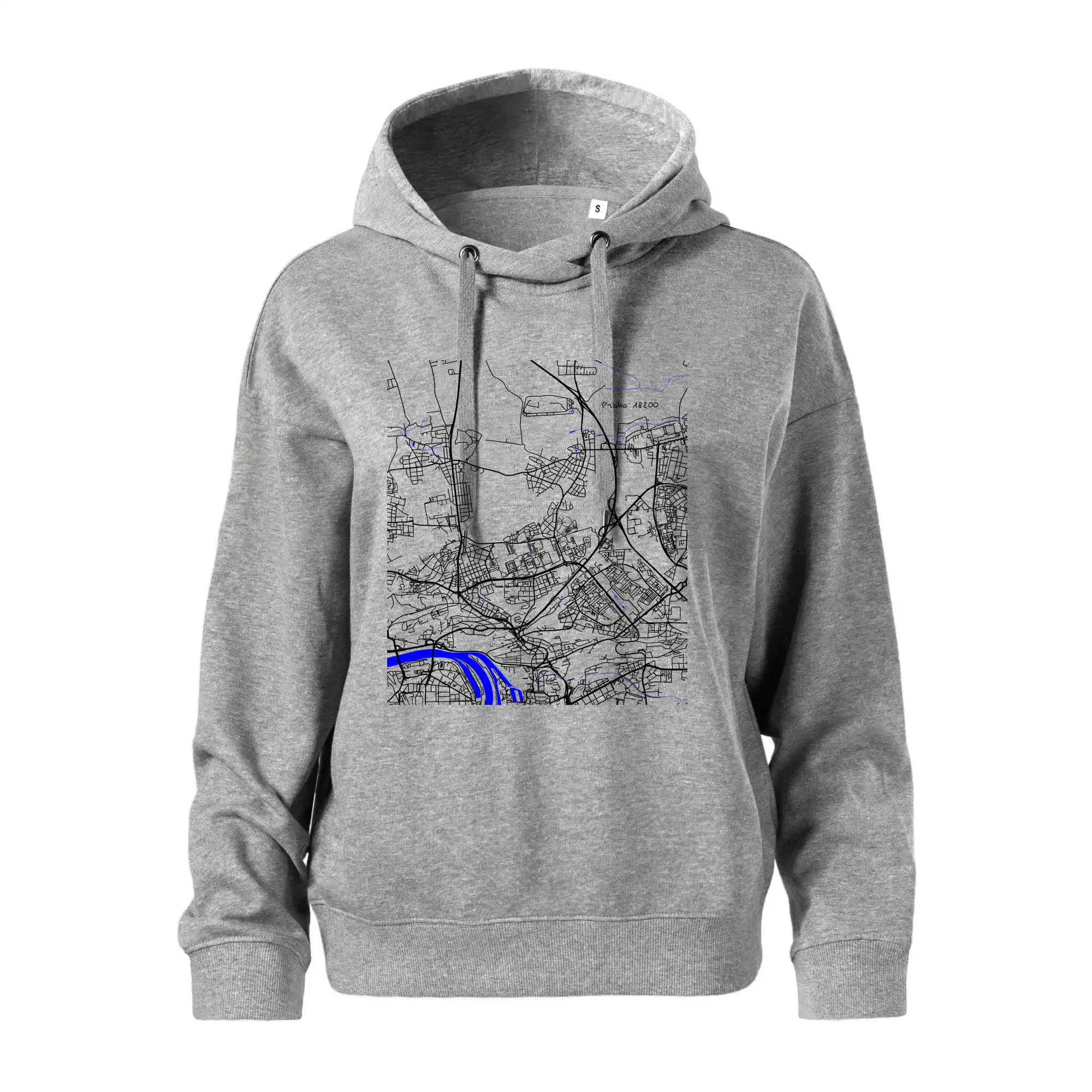 Praha 18200 - Mapa s vodními toky