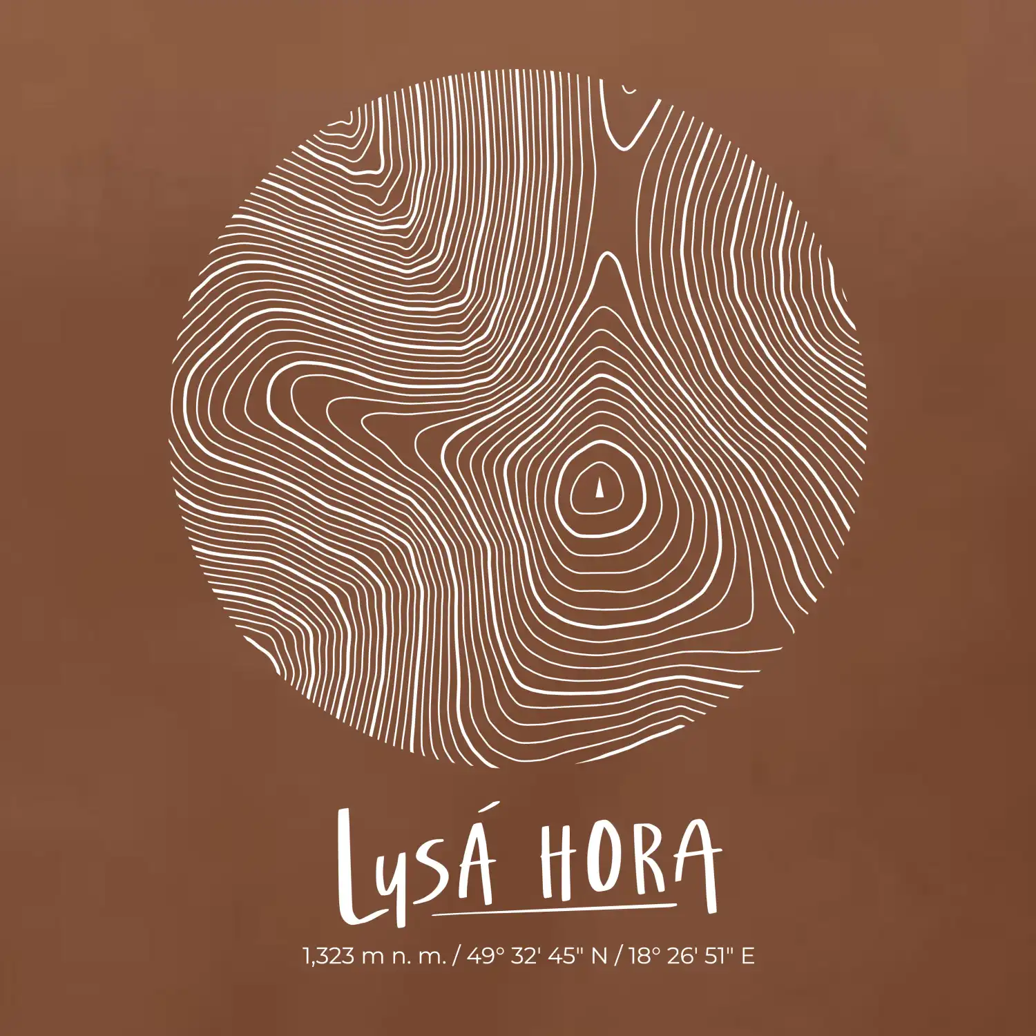 Lysá hora - vrstevnice v kruhu