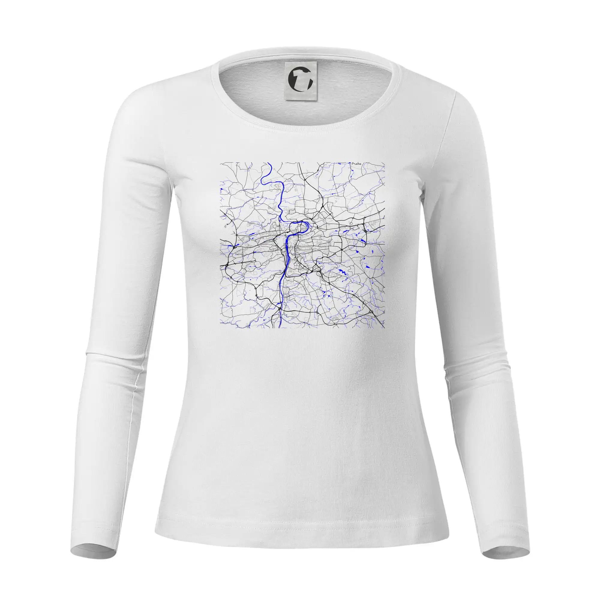 Praha - Mapa s vodními toky