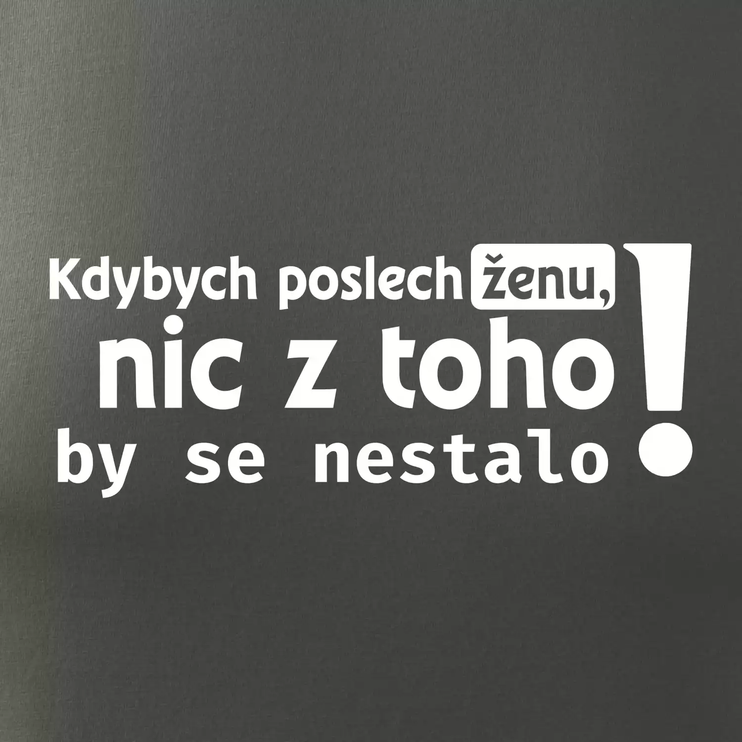 Kdybych poslechl ženu, nic u toho by se nestalo