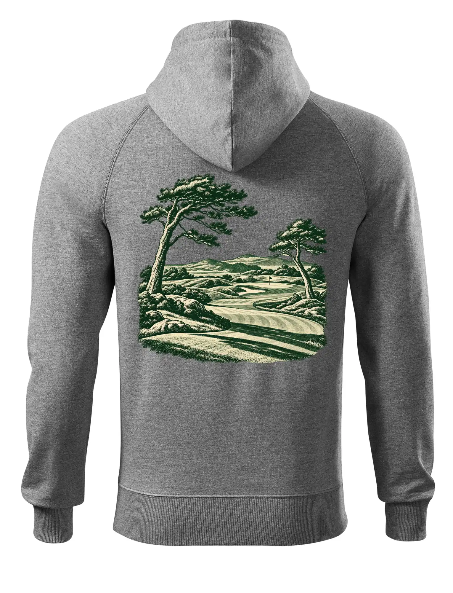 Golfové hřiště v retro rytině