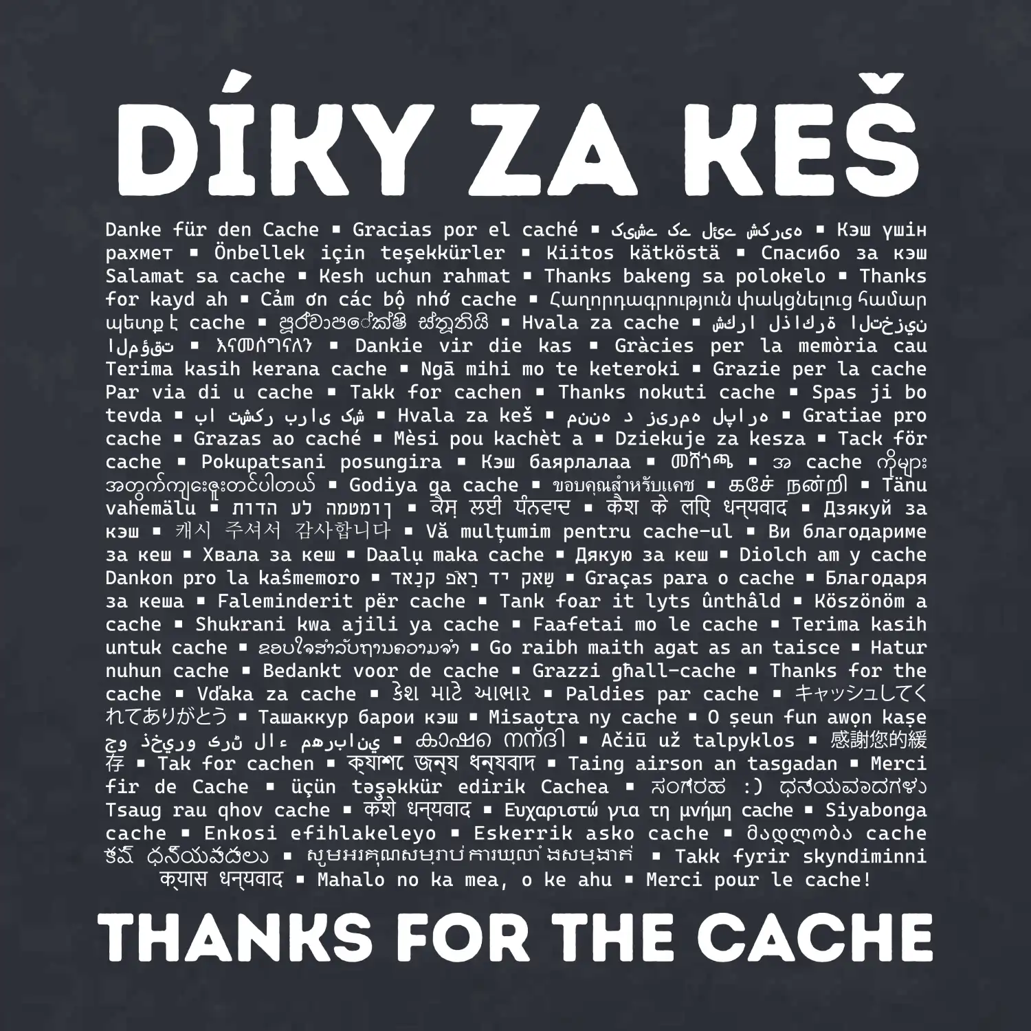 Díky za keš (v různých jazycích)