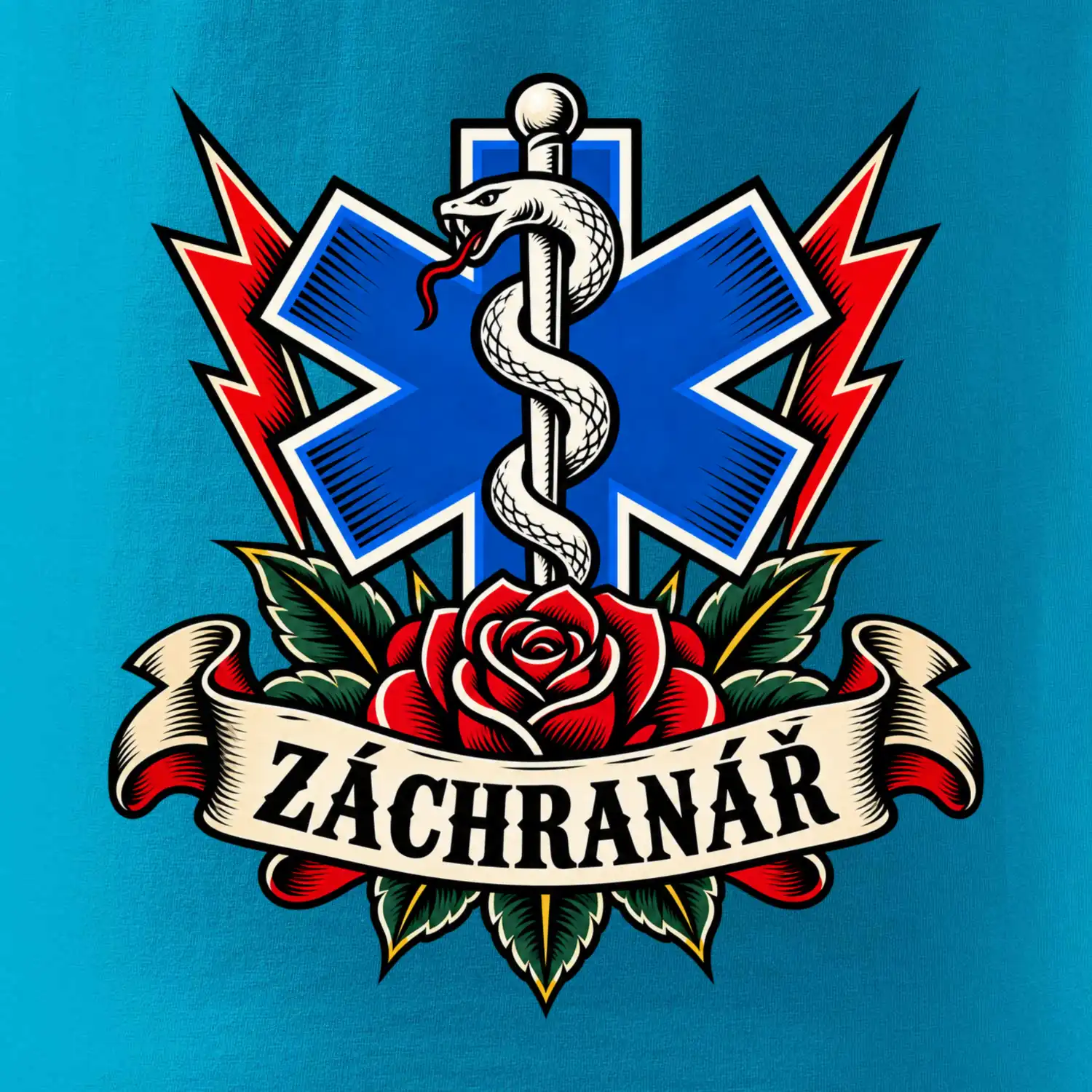 Záchranář - růže a hvězda