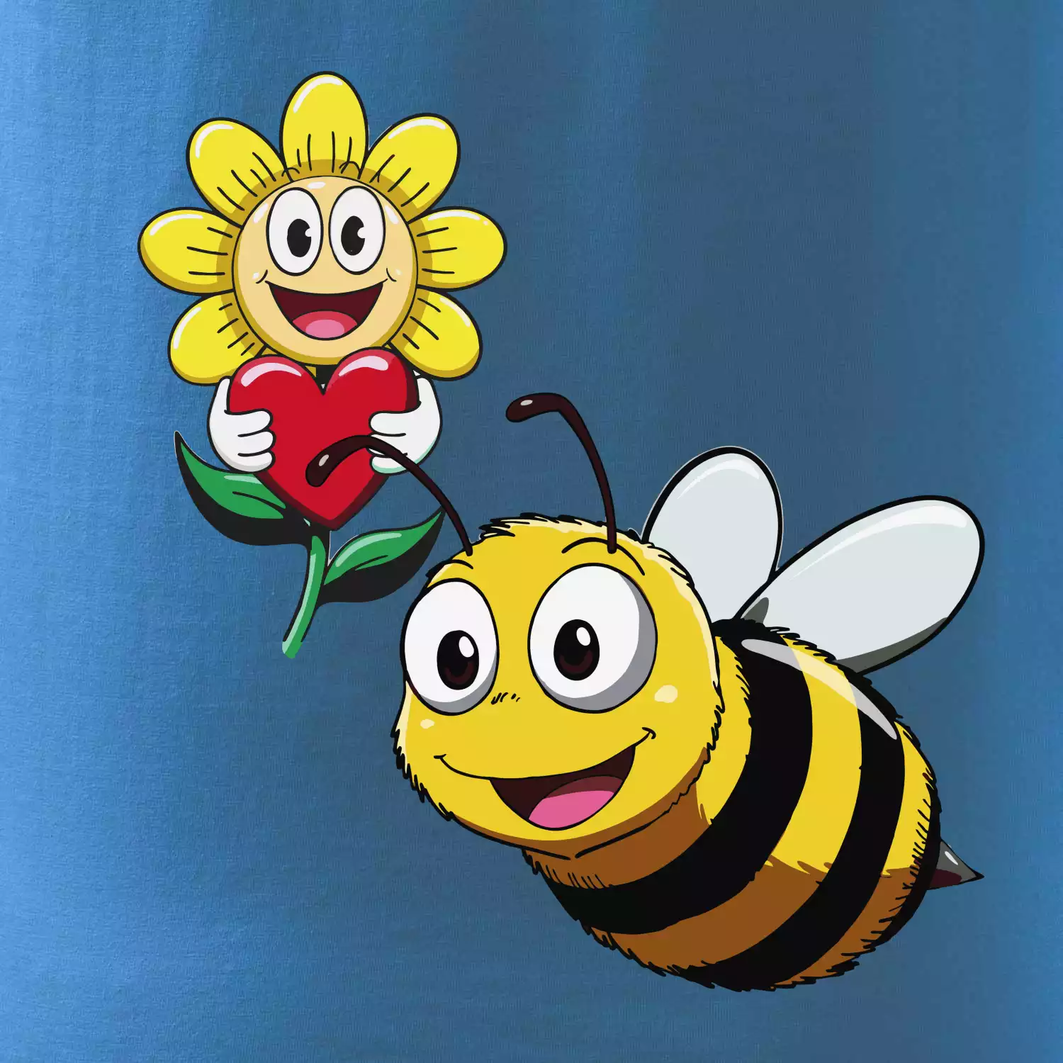 Parové triko - Včela a květina