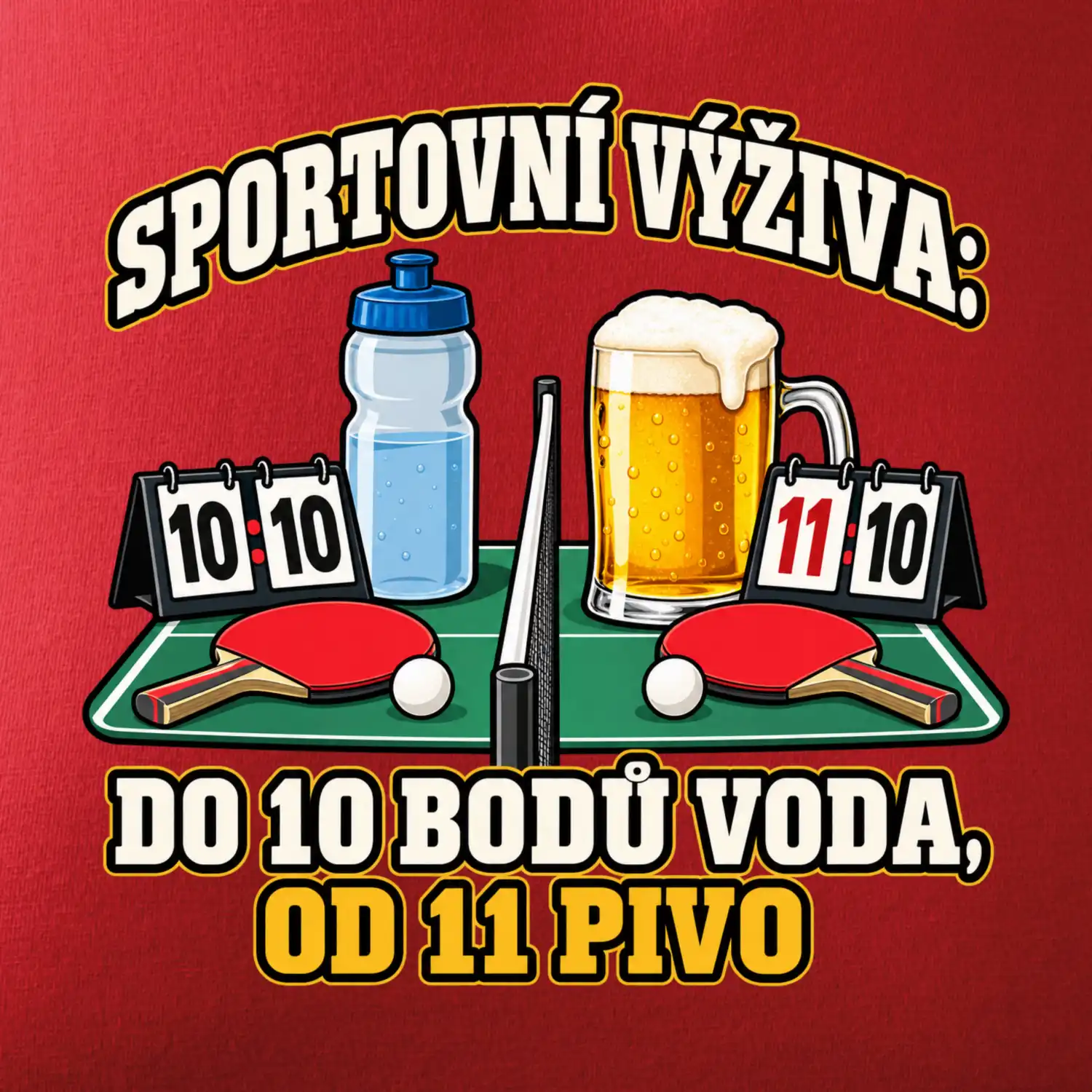 Sportovní výživa -  do 10 bodů voda, od 11 pivo