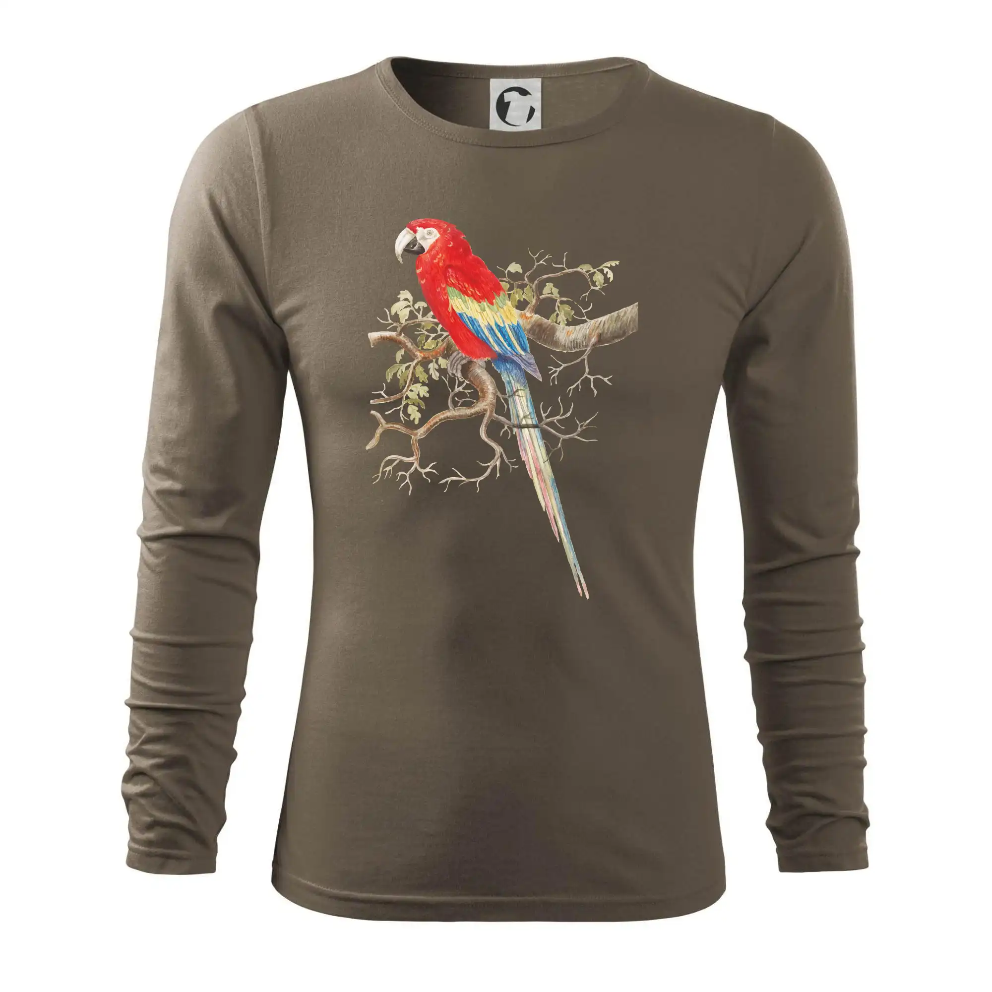 Papoušek na listnatém stromě