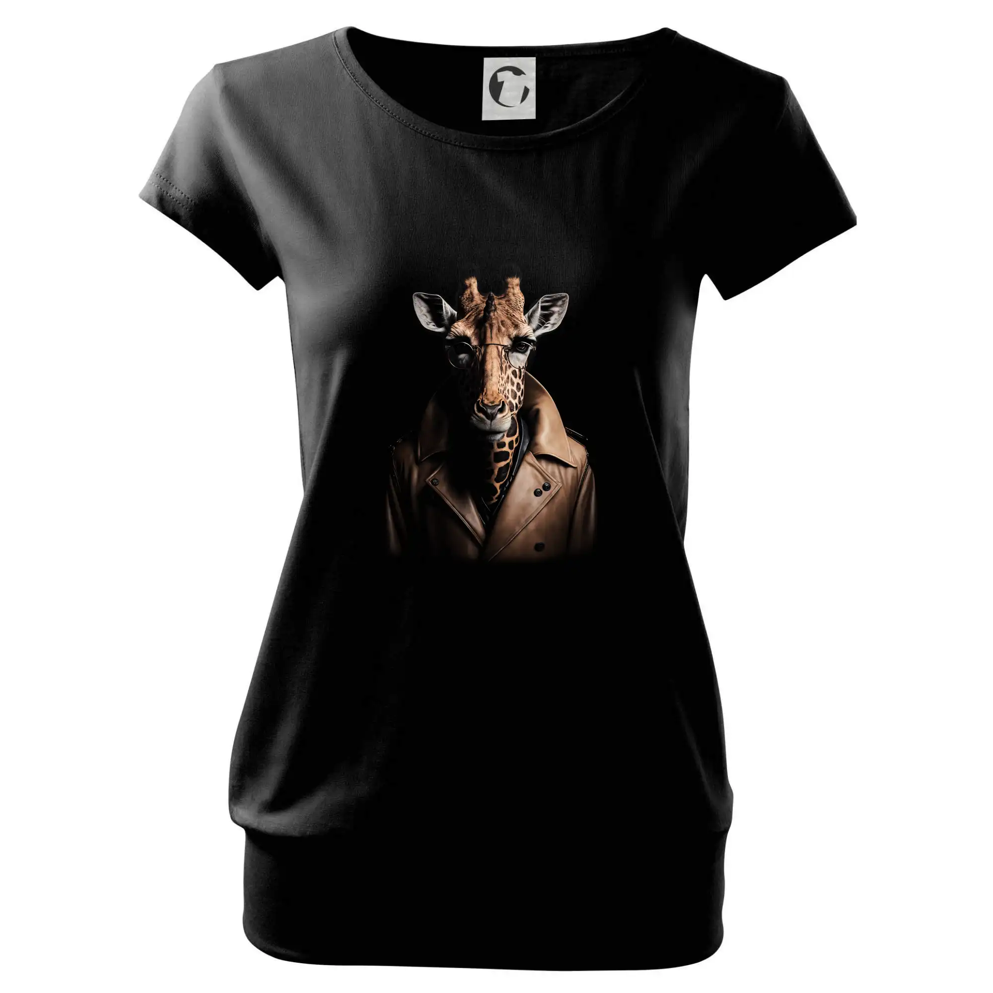 Žirafa v kožené bundě