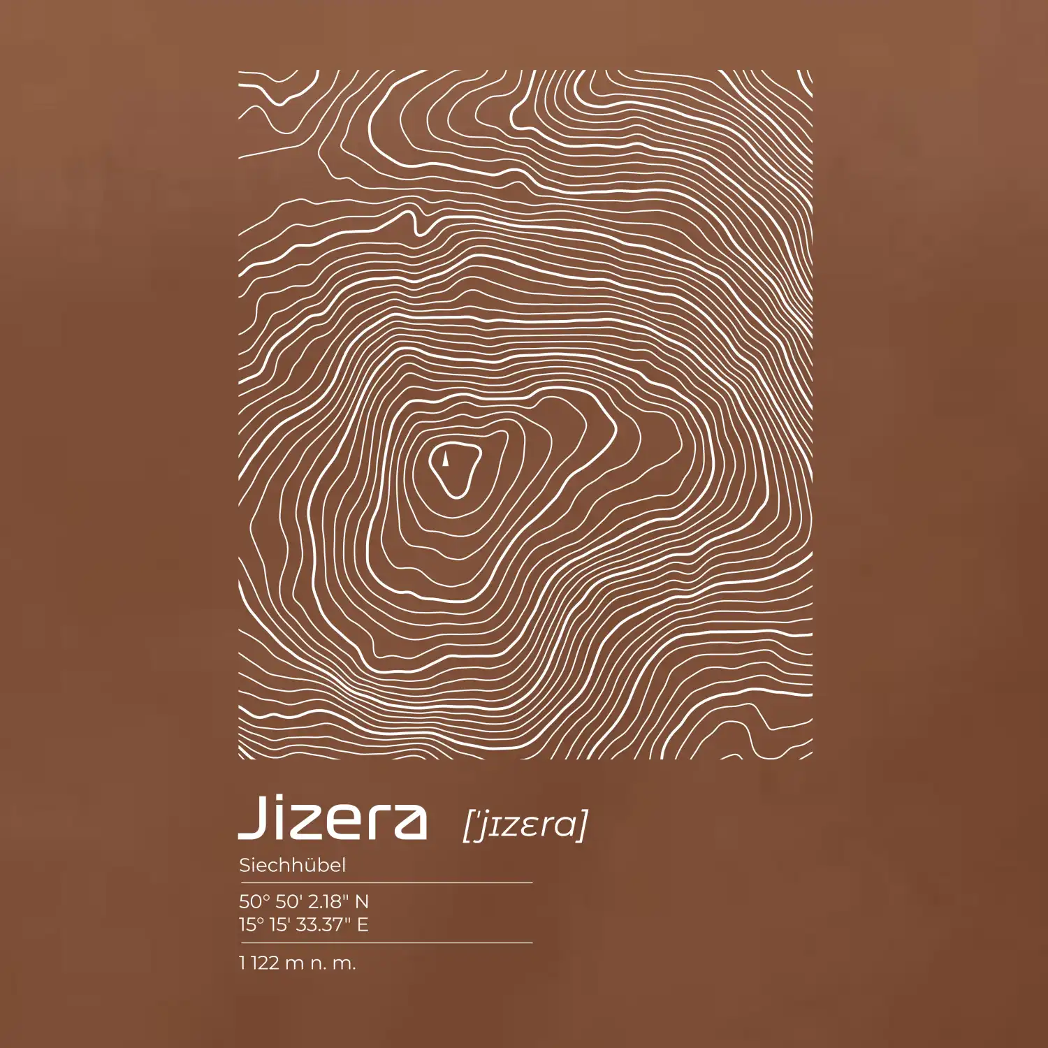 Jizera - vrstevnice v obdélníku