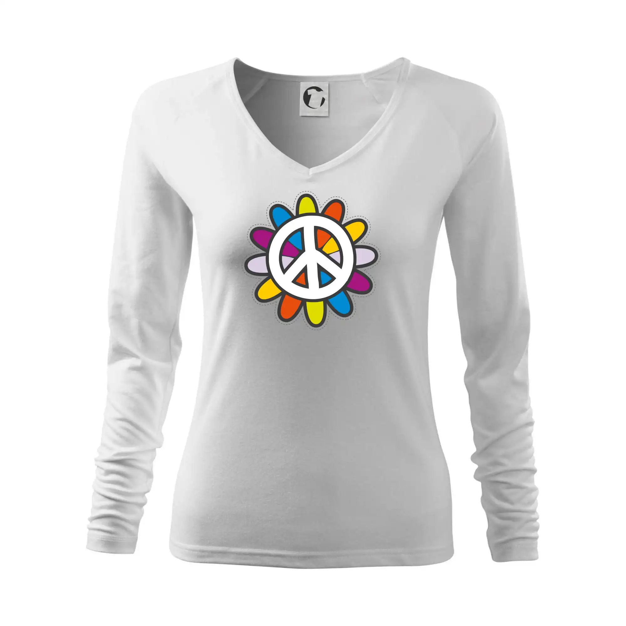 Peace symbol s kreslenou květinou