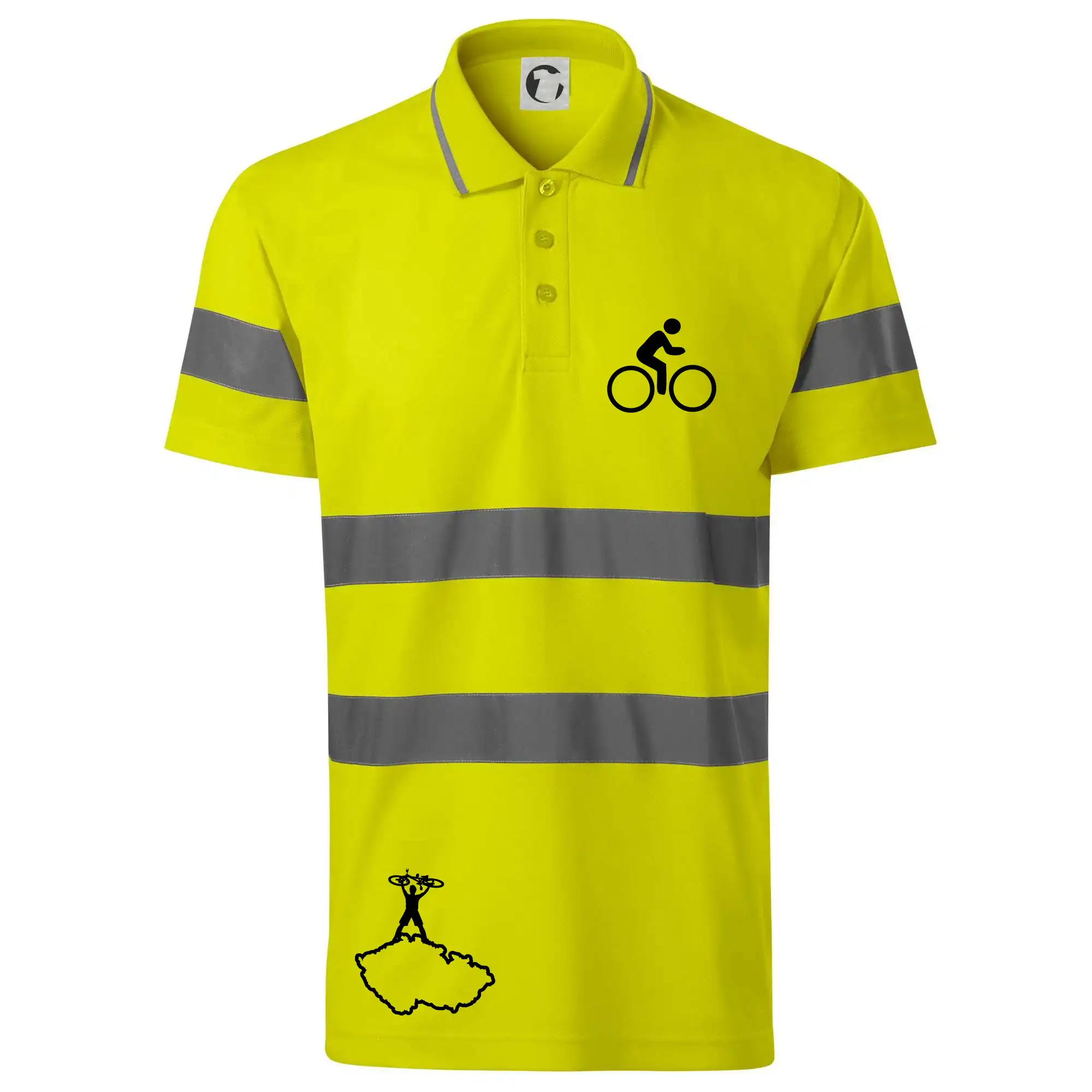 Mapa ČR + kolo na prsu