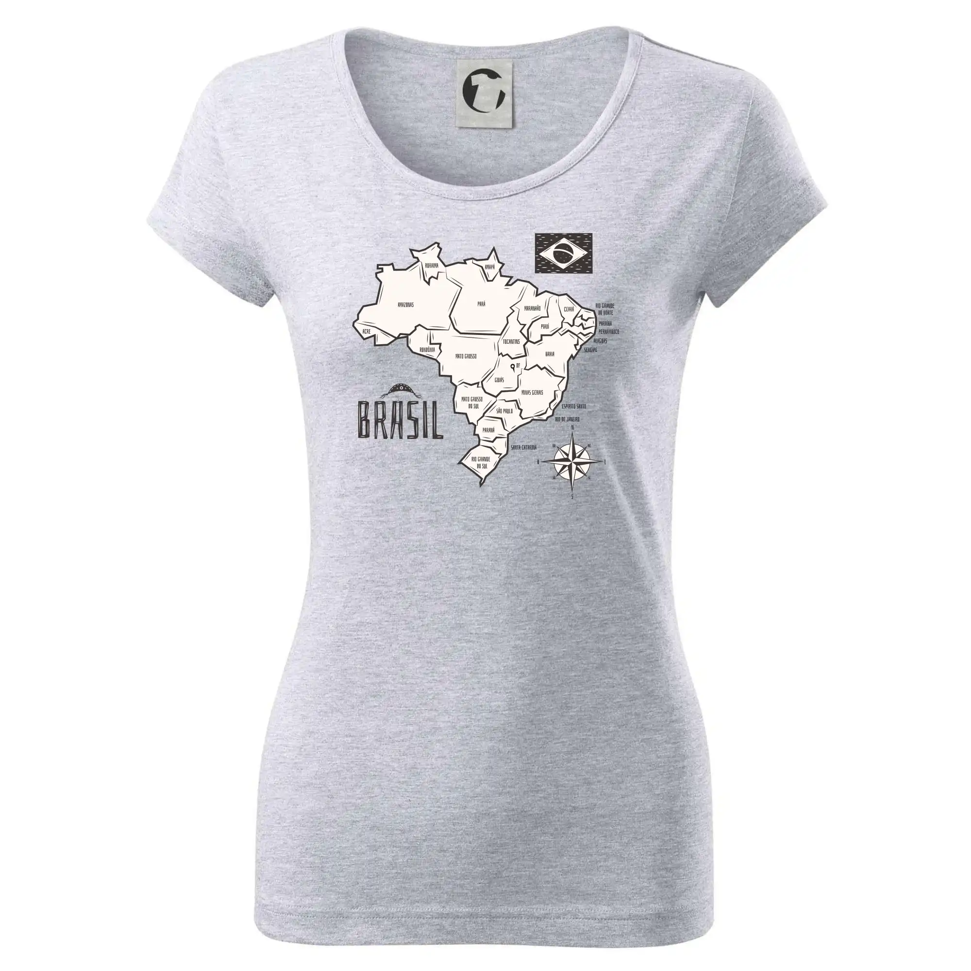 Brazílie mapa s názvy regionů