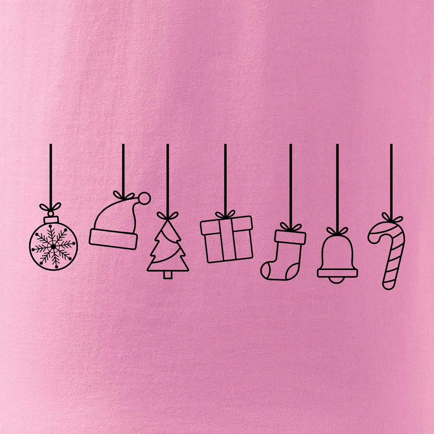 Rodinná vánoční trička  - Vánoční ozdoby na provázku