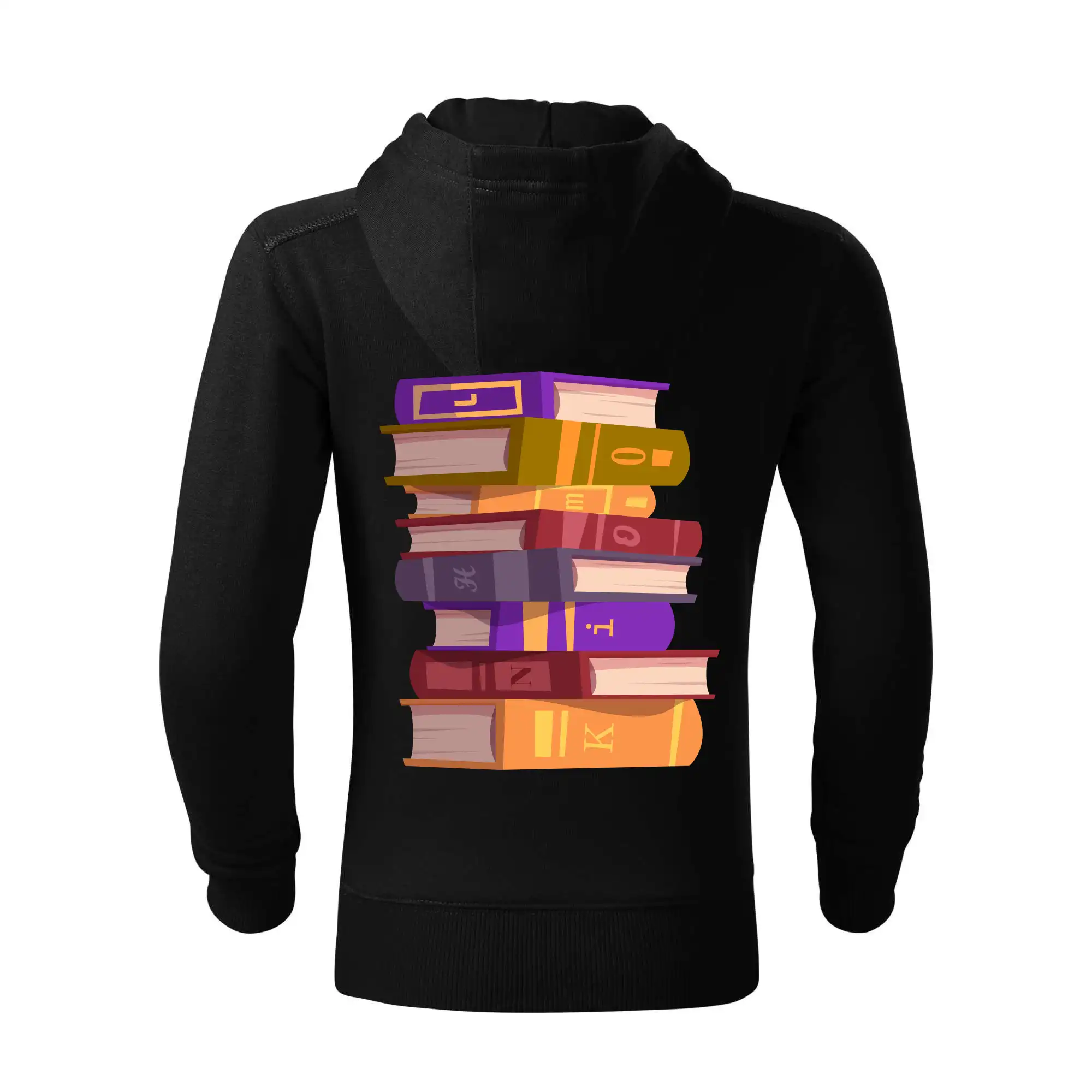 Knihomol stojící knihy