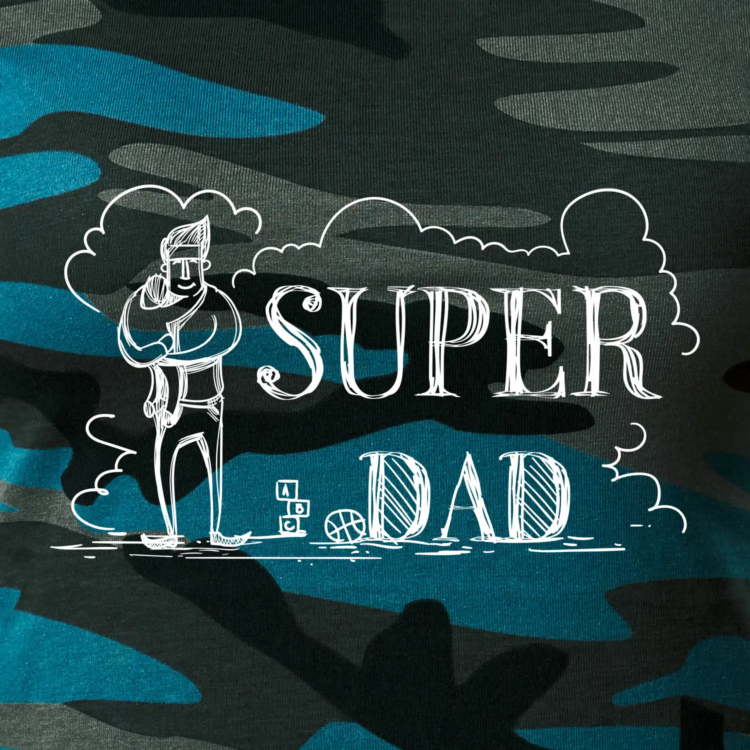 Kreslený nápis super dad