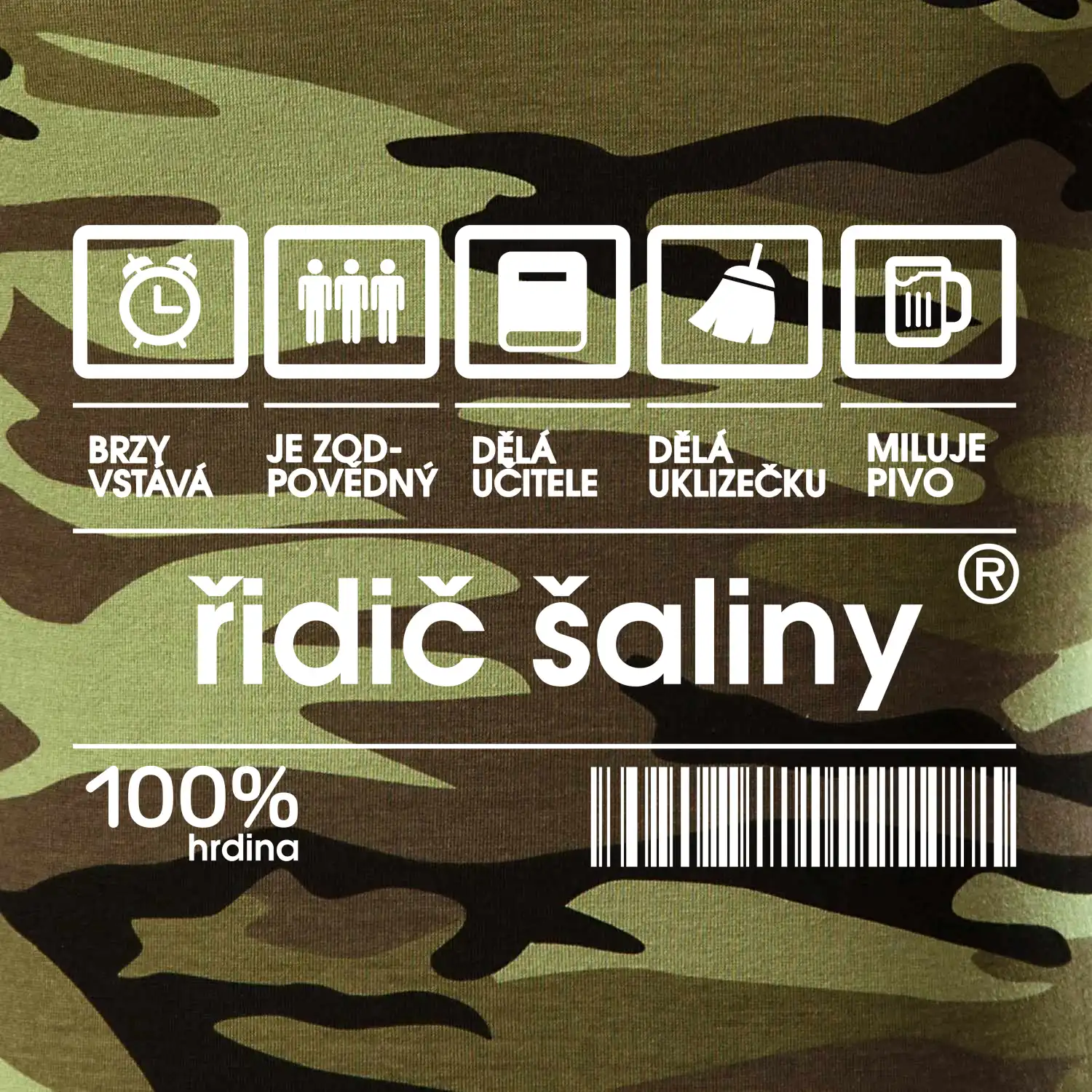 Čárový kód - řidič šaliny