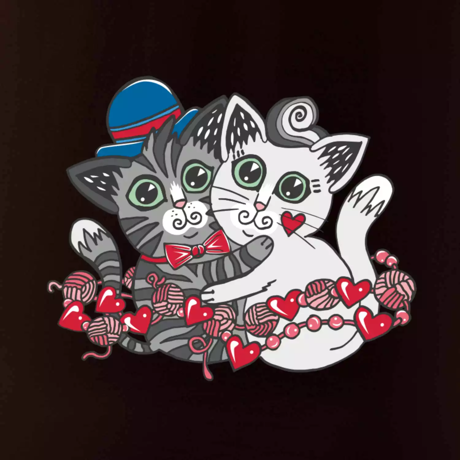 Kočky v objetí (Pecka design)