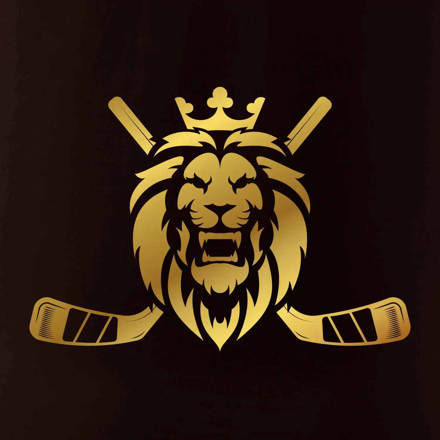 Lev s hokejkami - zlatý potisk