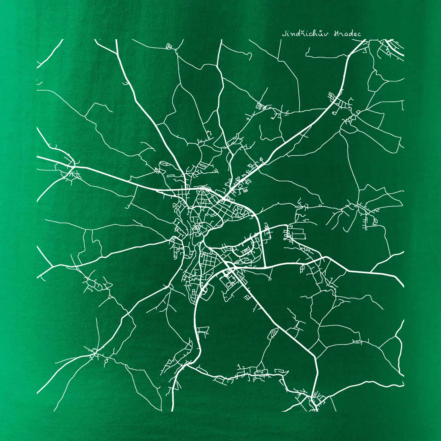 Černobílá mapa  Jindřichův Hradec (37701)