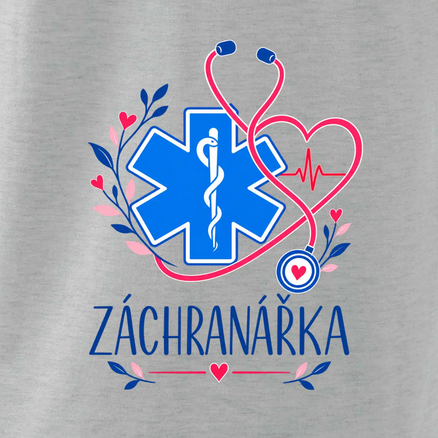 Záchranářka s květy a křížem