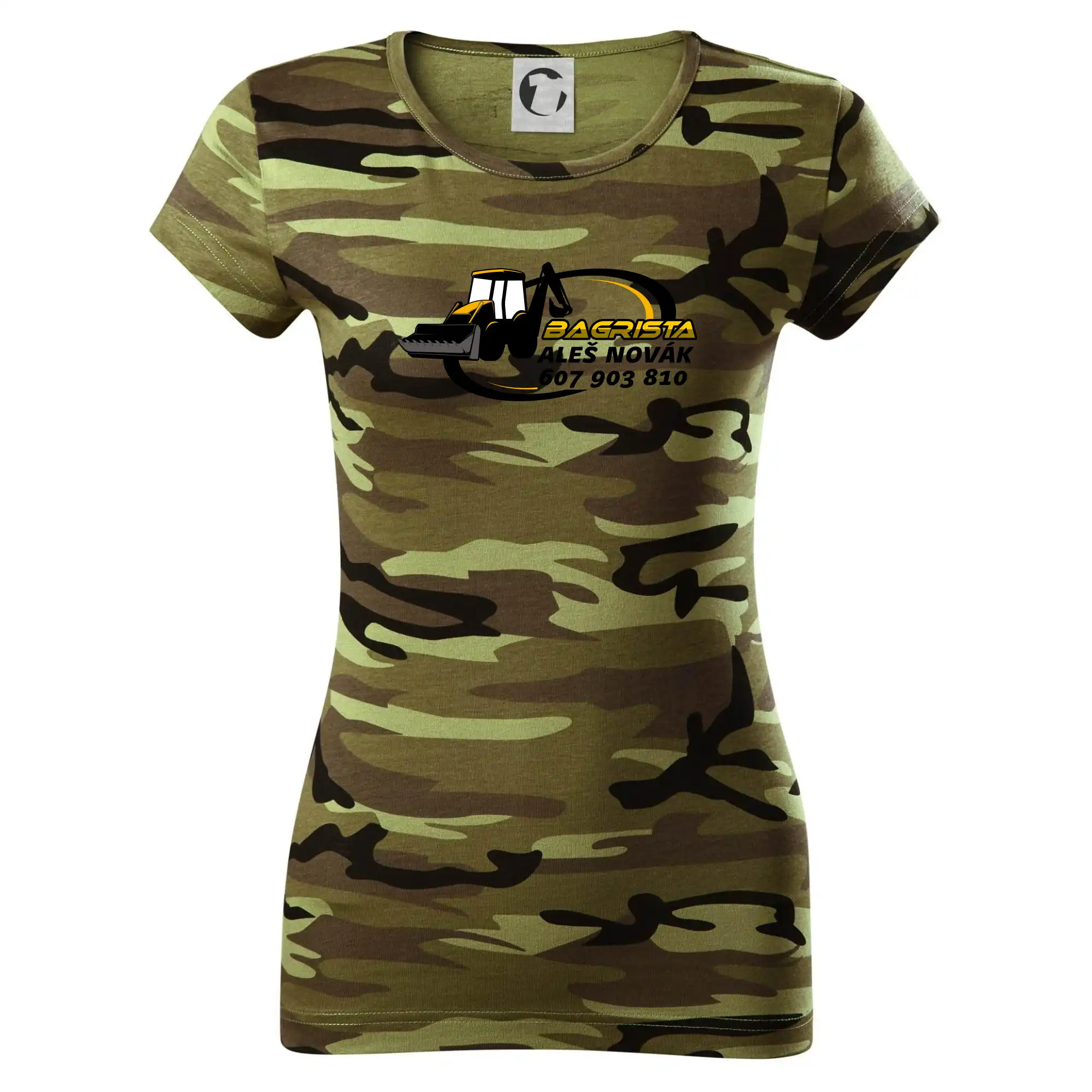 Bagrista v kruhu - vlastní nápis