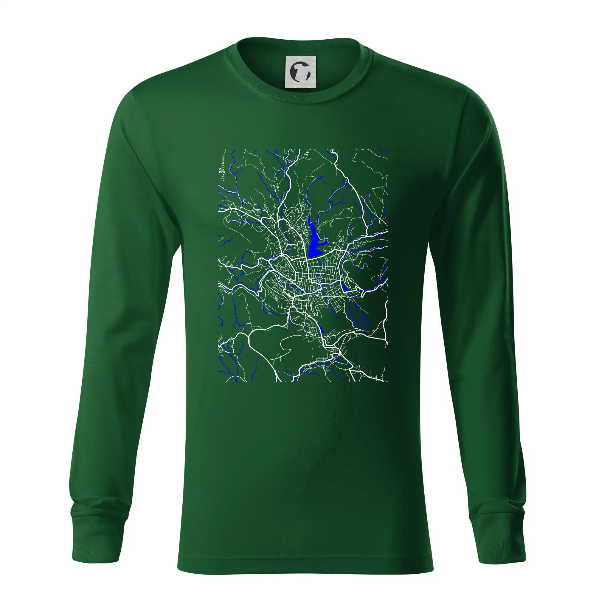 Jablonec nad Nisou - Mapa s vodními toky
