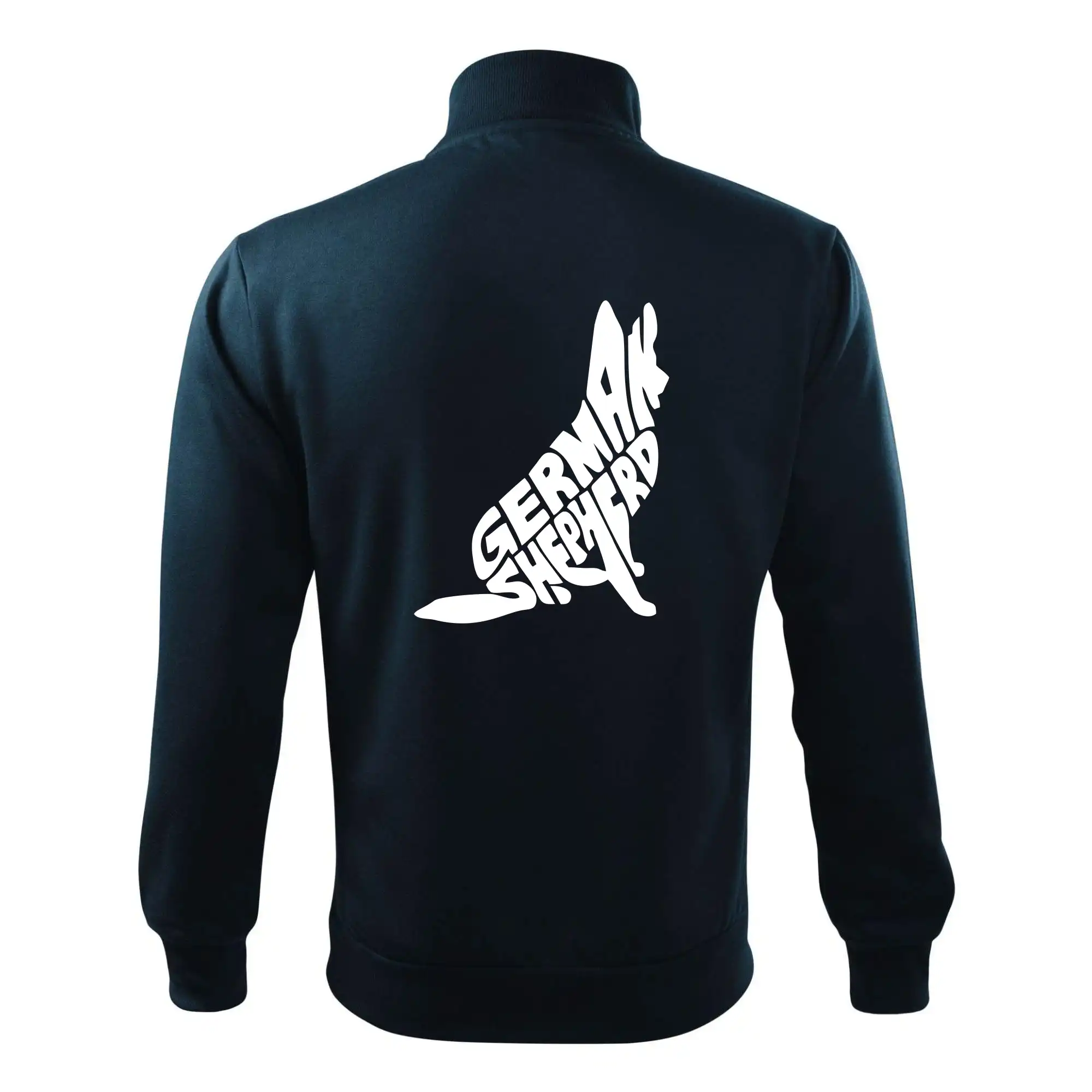 Německý ovčák sedící napis