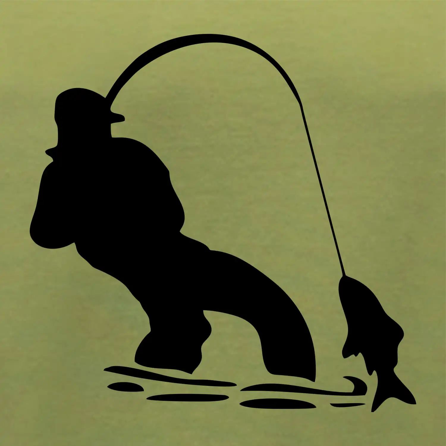 Rybář tahající rybu