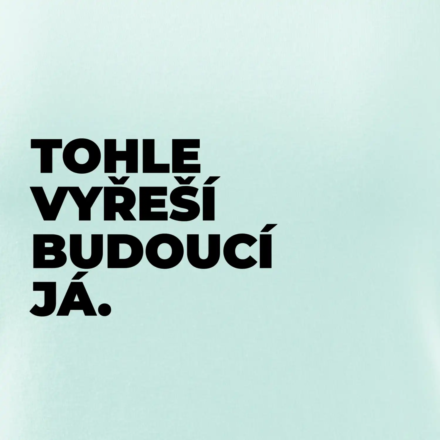 TOHLE VYŘEŠÍ BUDOUCÍ JÁ.