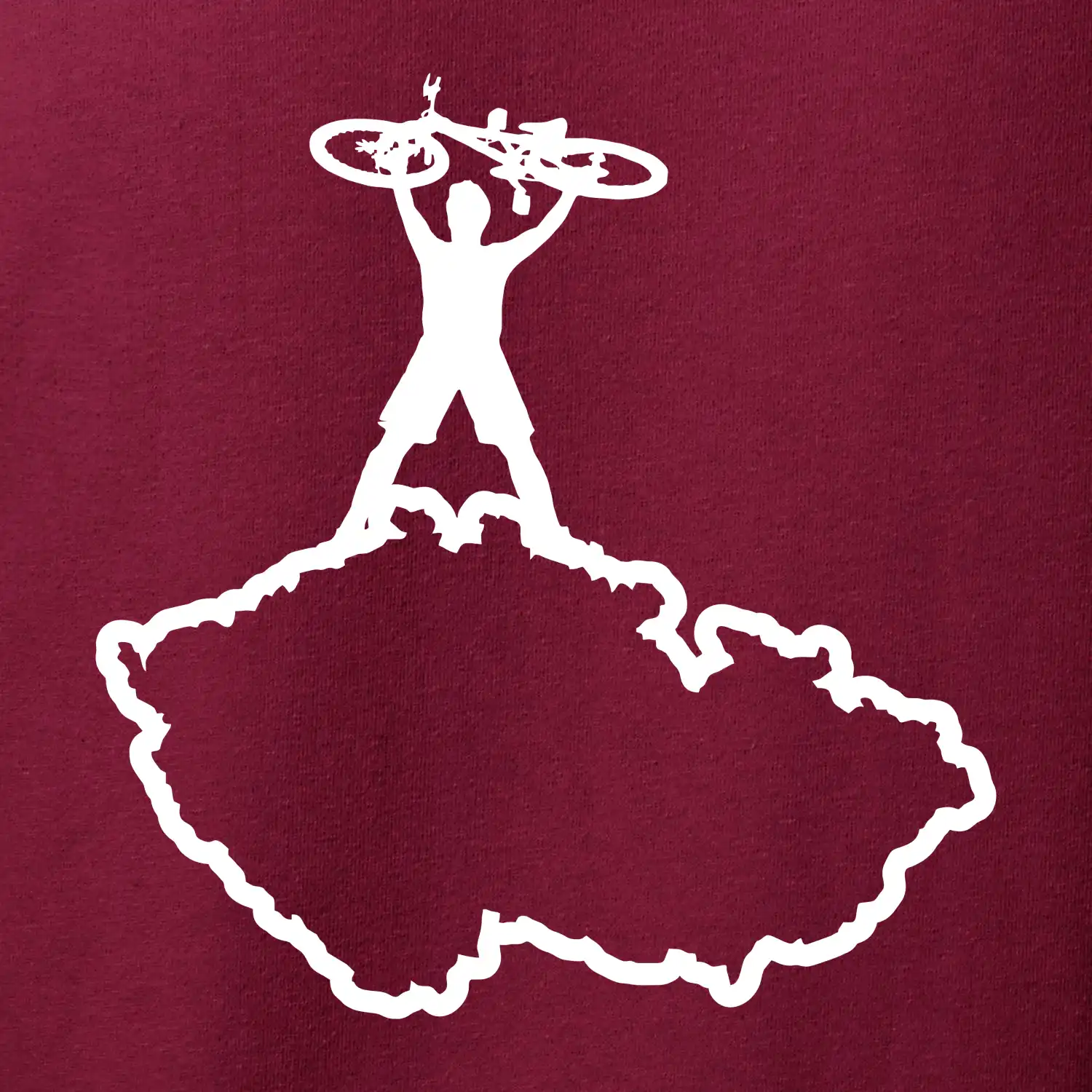 Mapa ČR - cyklista na prsou