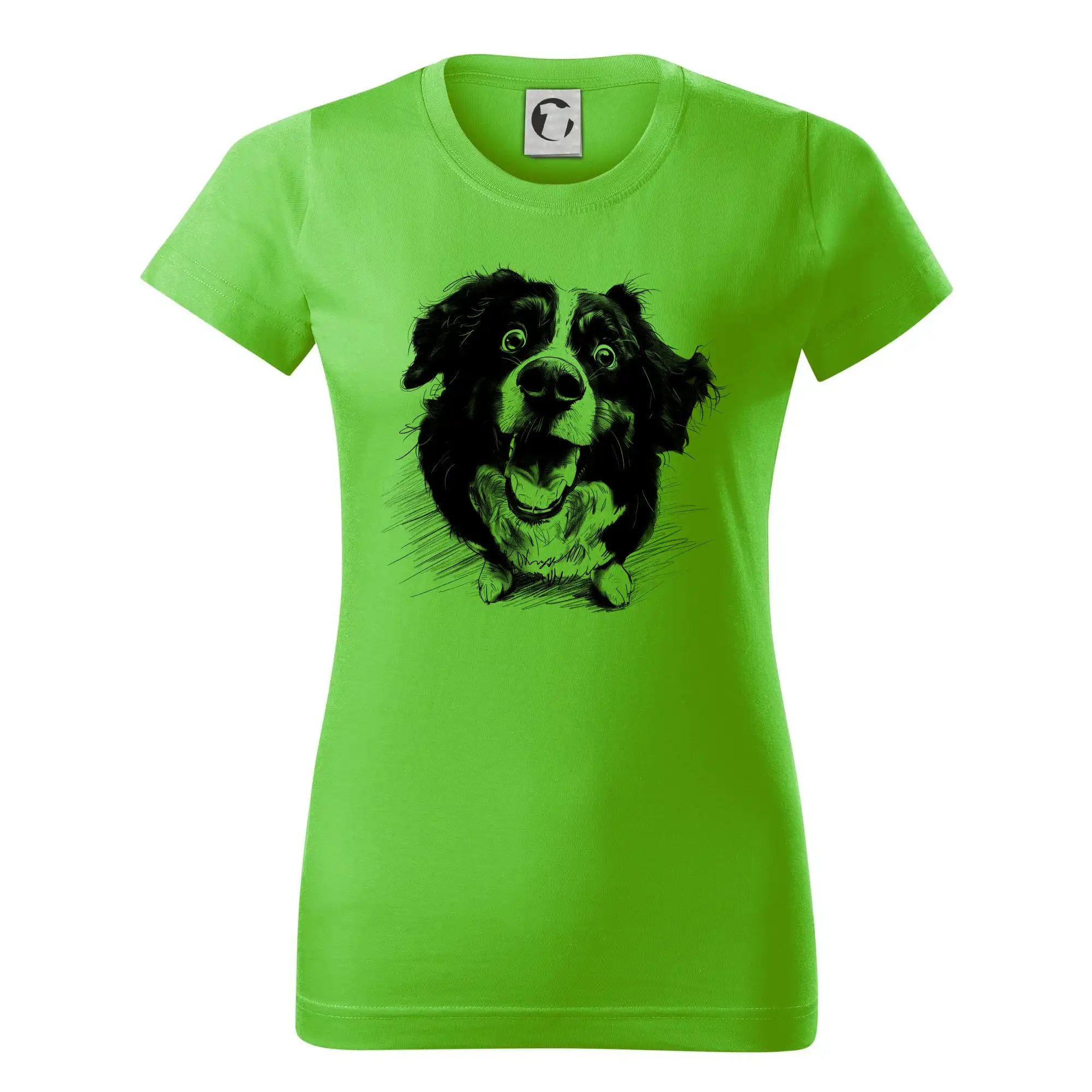 Černobílá karikatura Bernský salašnický pes