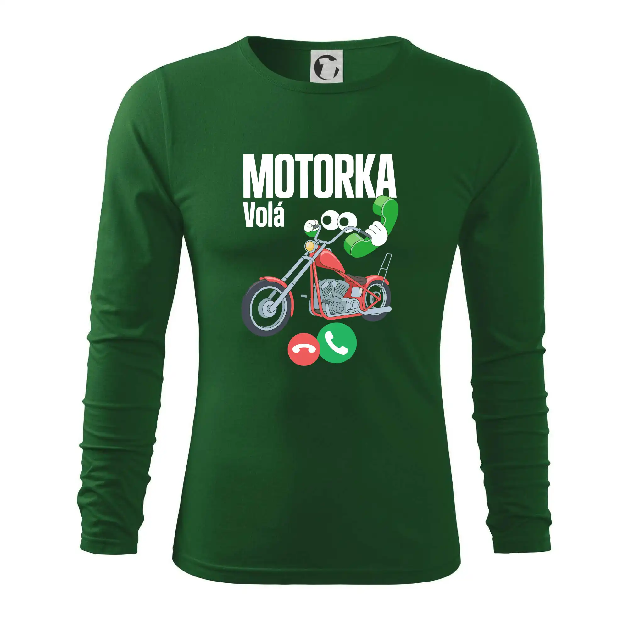 Karikatura motorka chopper volá