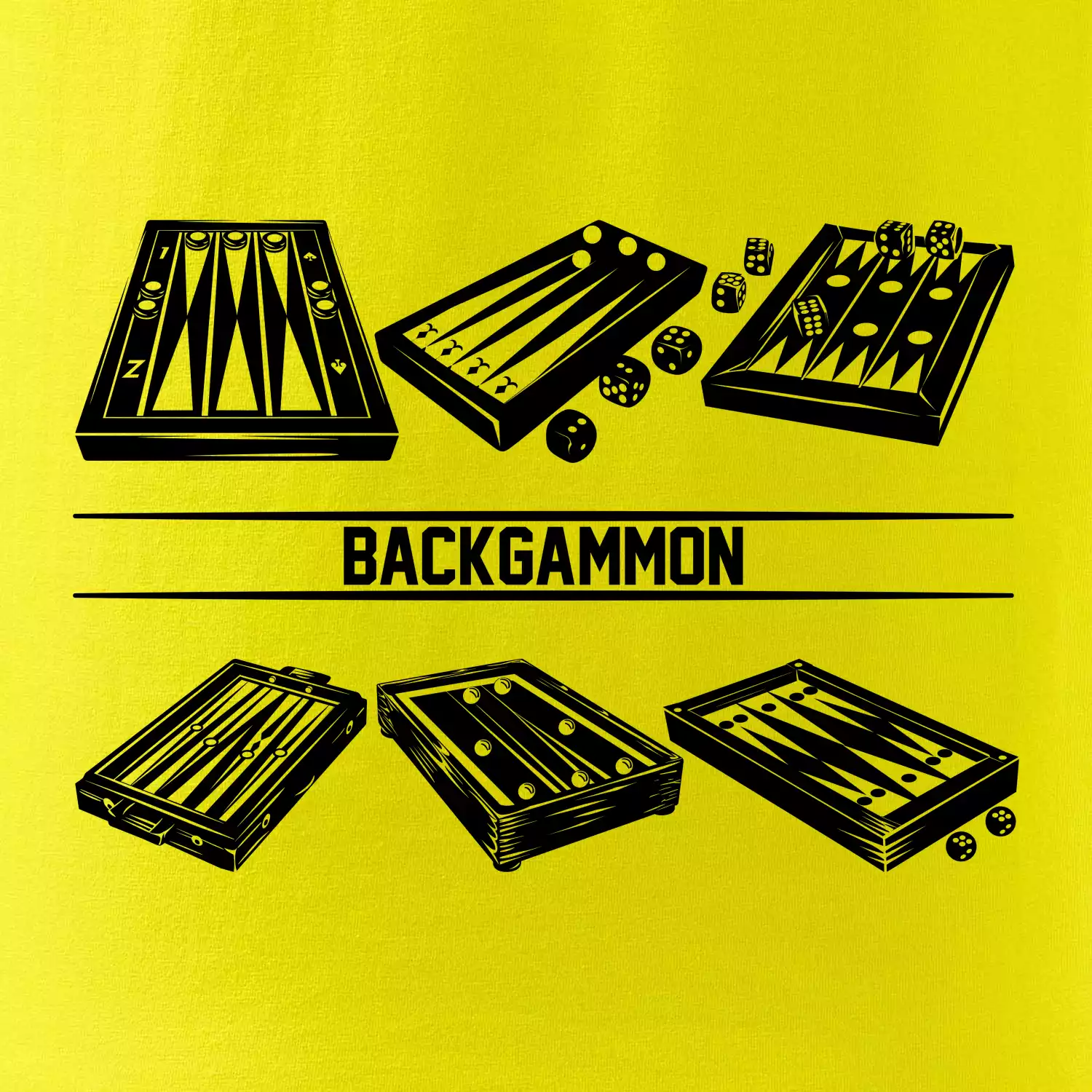 Backgammon černý set