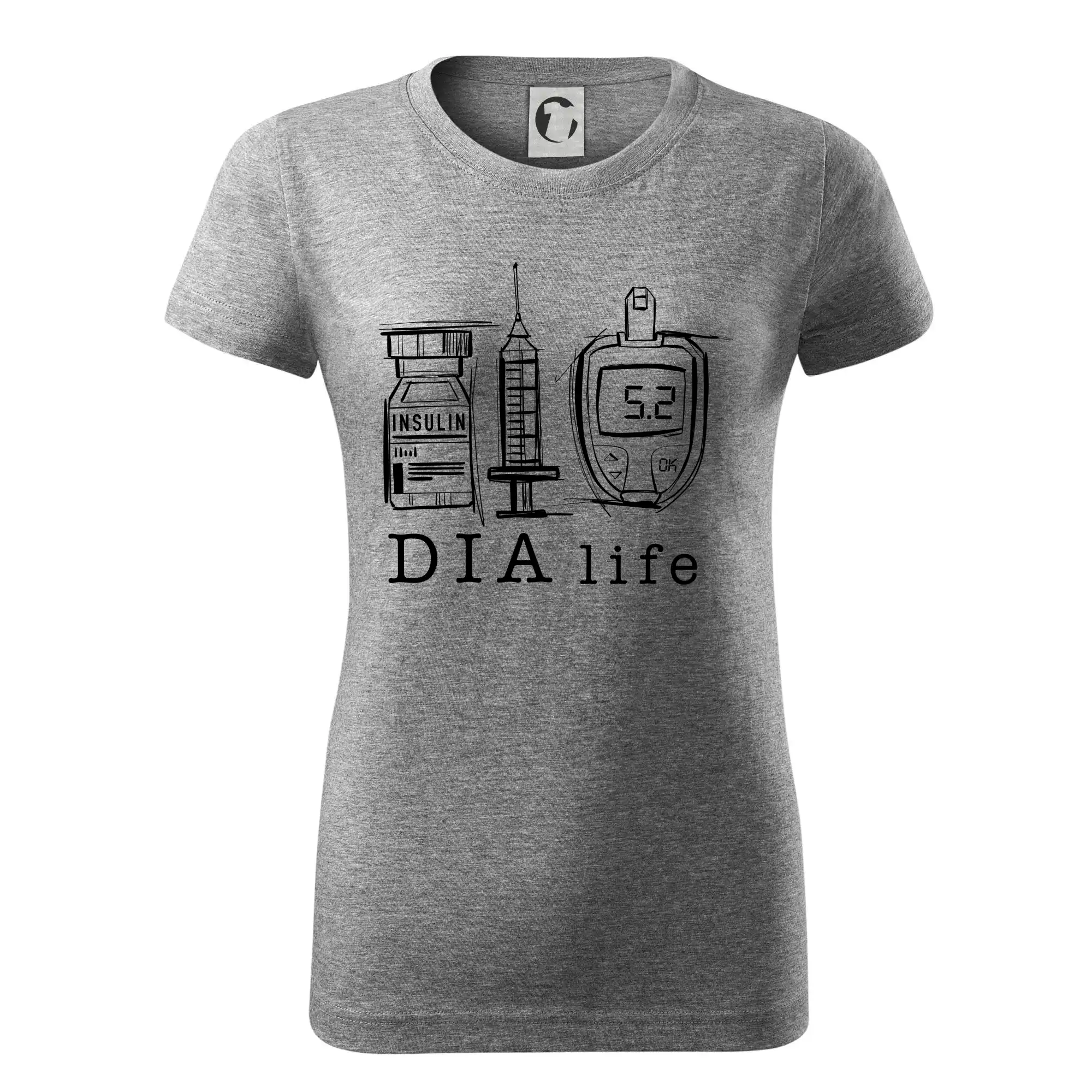 D I A life - kreslený insulin injekce a glukometr