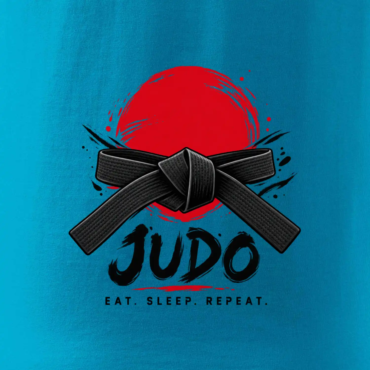 Judo černý pás a červené slunce eat sleep repeat