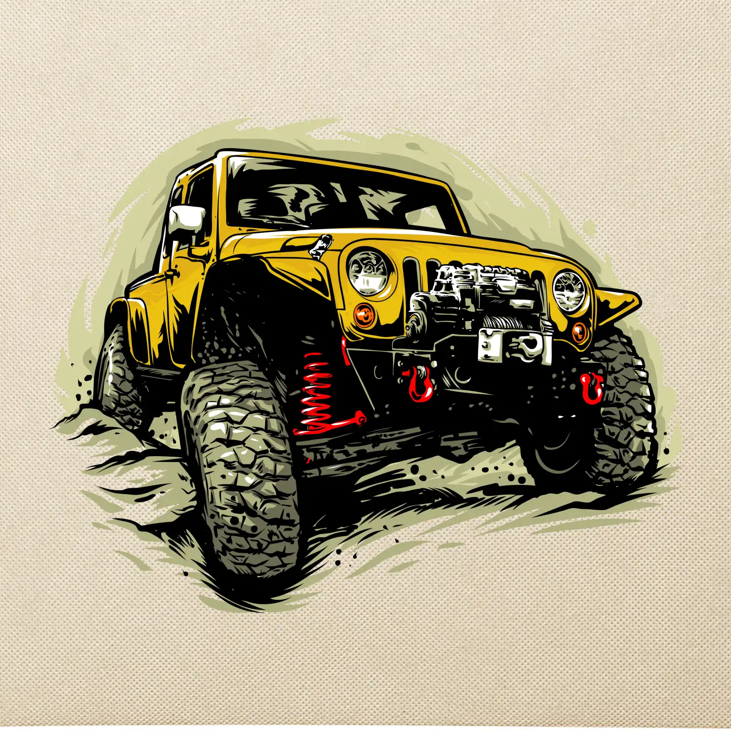 Žlutý offroad s navijákem