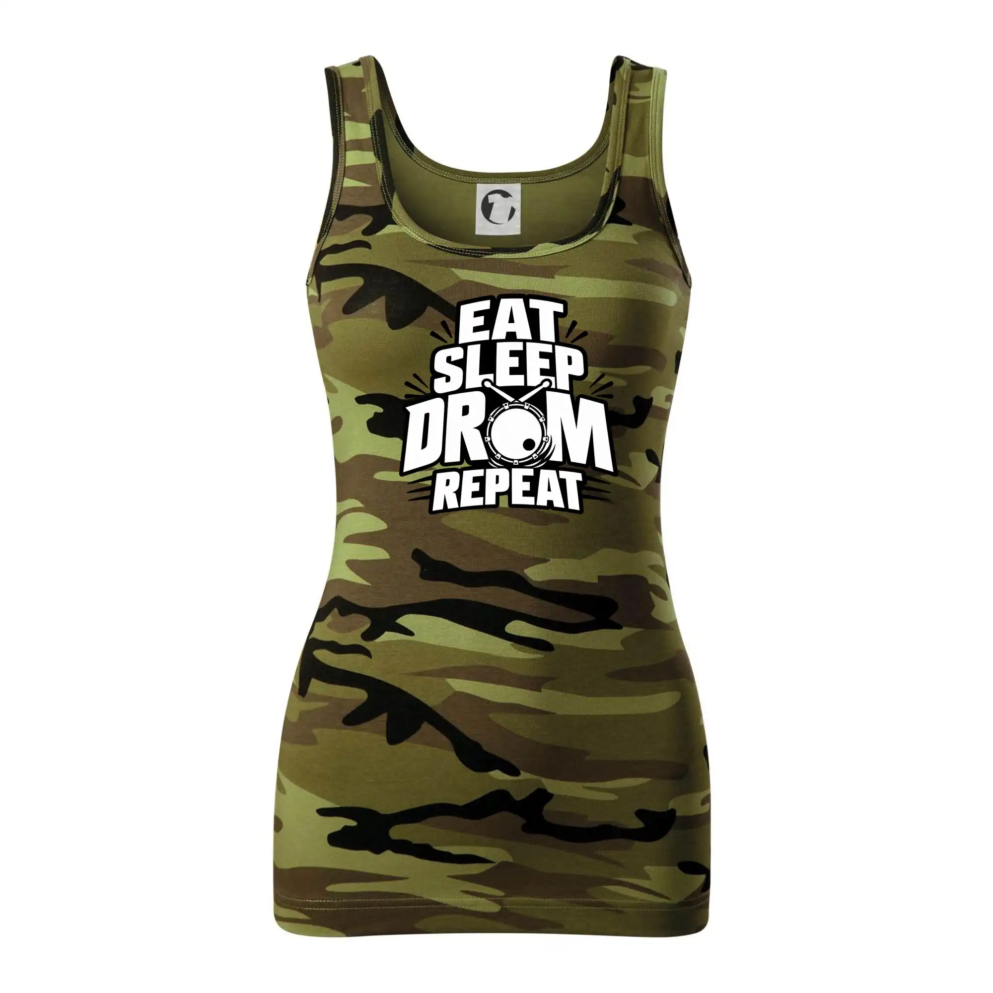 Eat sleep drum repeat - minimalistický bubenický slogan