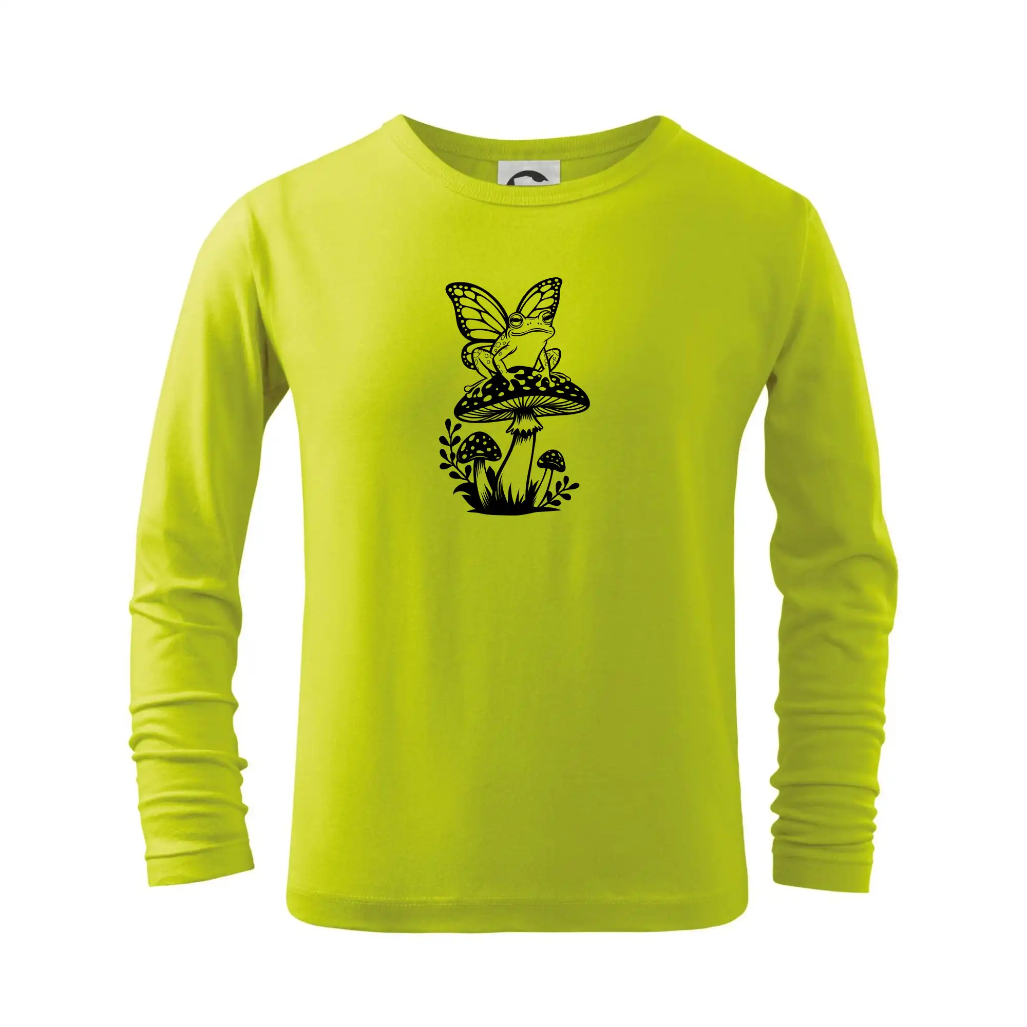 Goblincore černá houba se žábou
