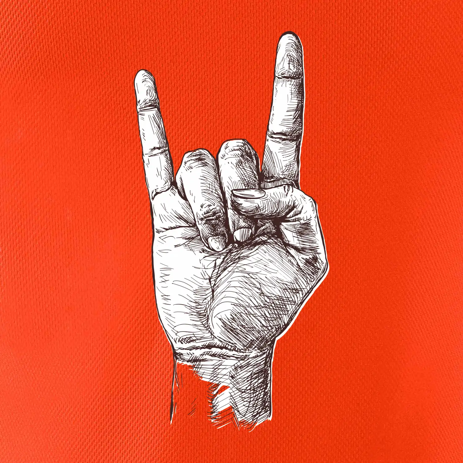 Rocková ruka kreslená