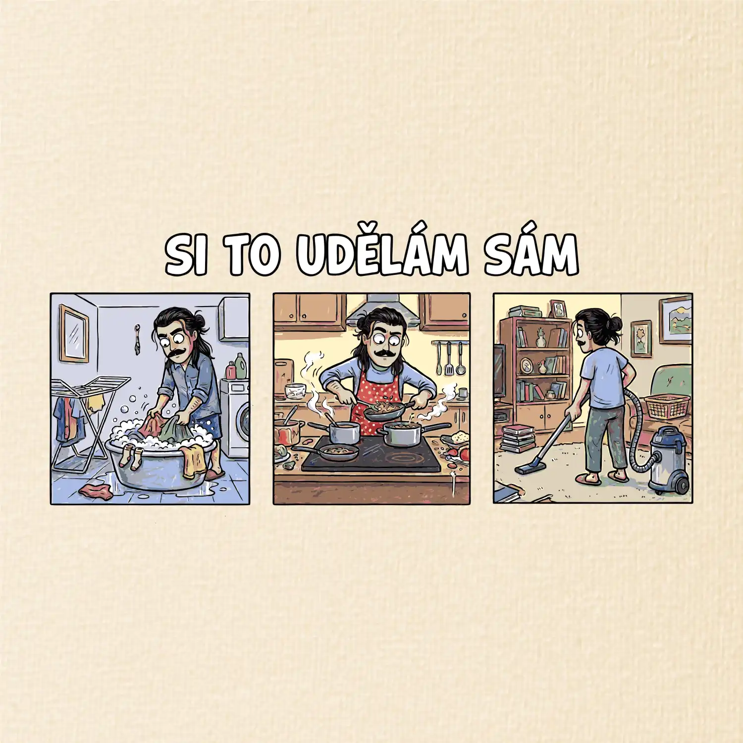 Si to udělám sám - dlouhé vlasy a knír