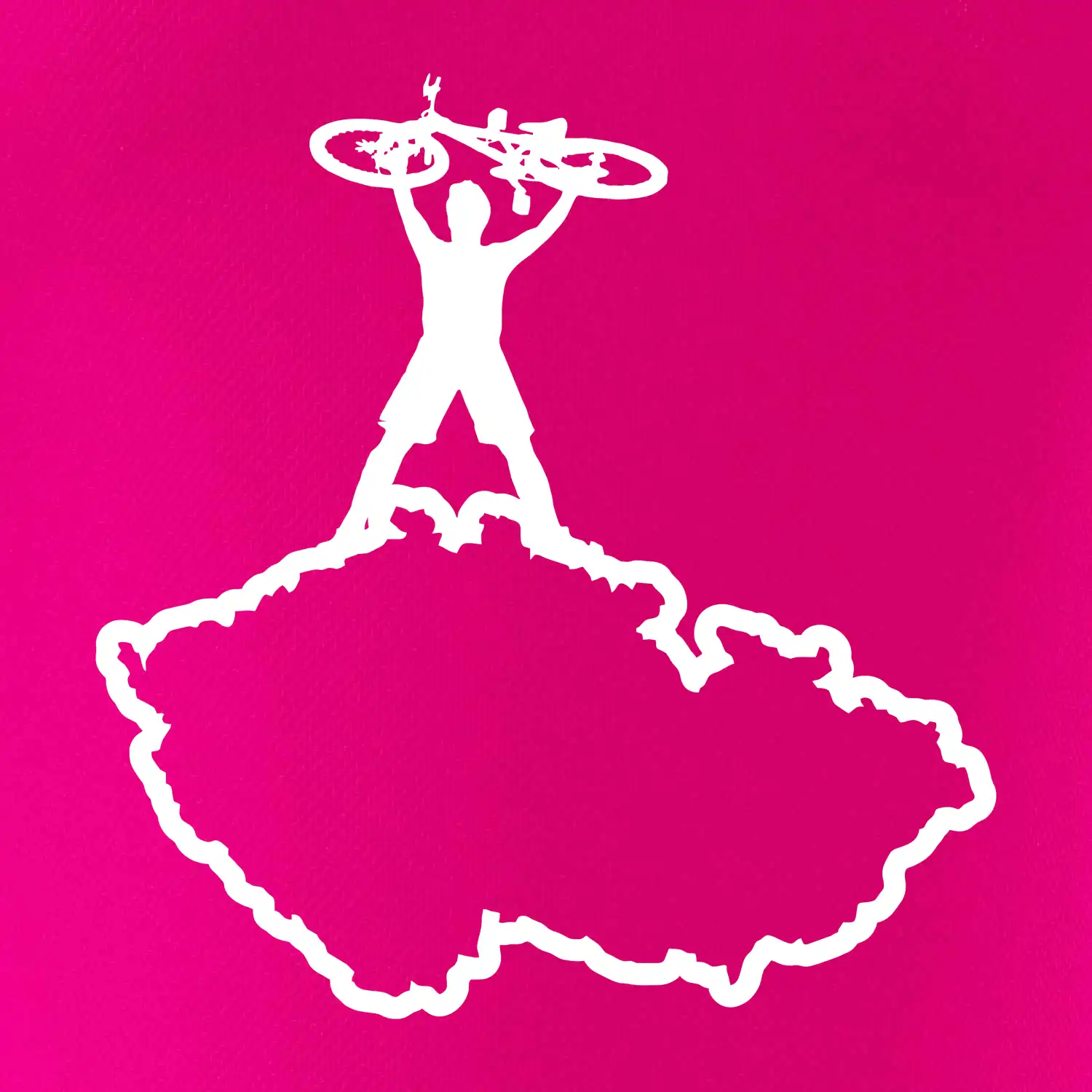 Mapa ČR - cyklista na prsou