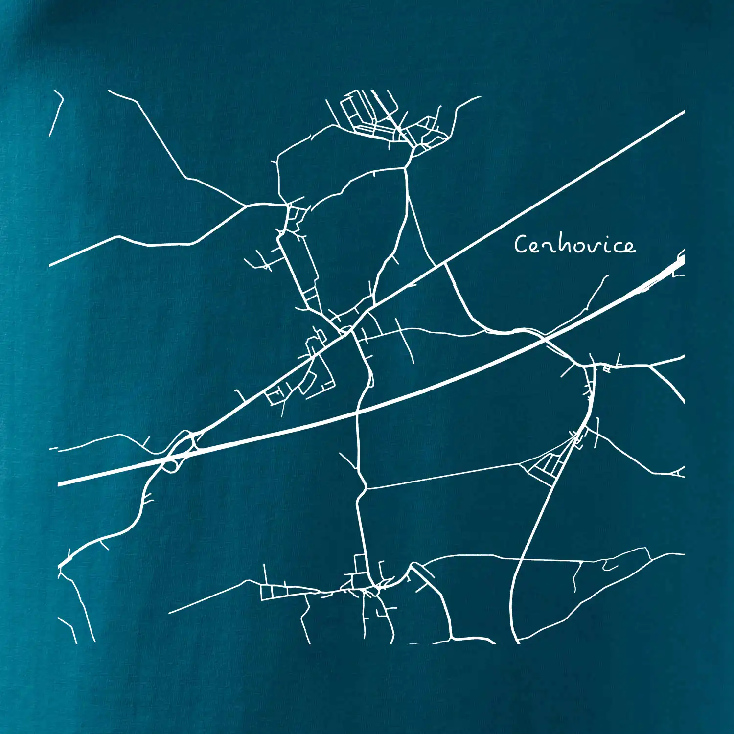 Černobílá mapa Cerhovice 267 61