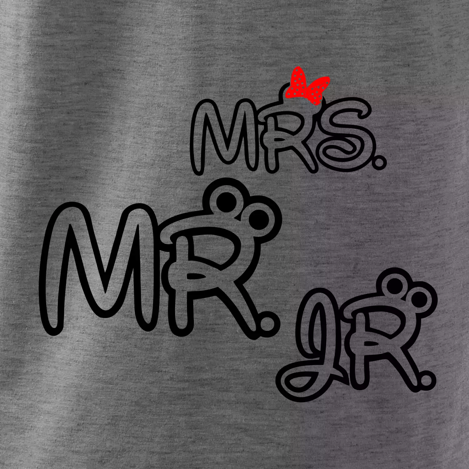 Mr, Mrs a Jr rodinná trička