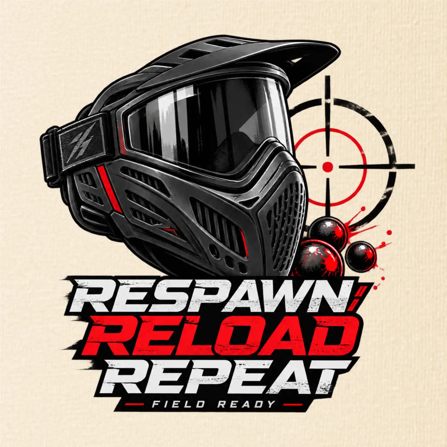 Paintballová maska respawn reload repeat